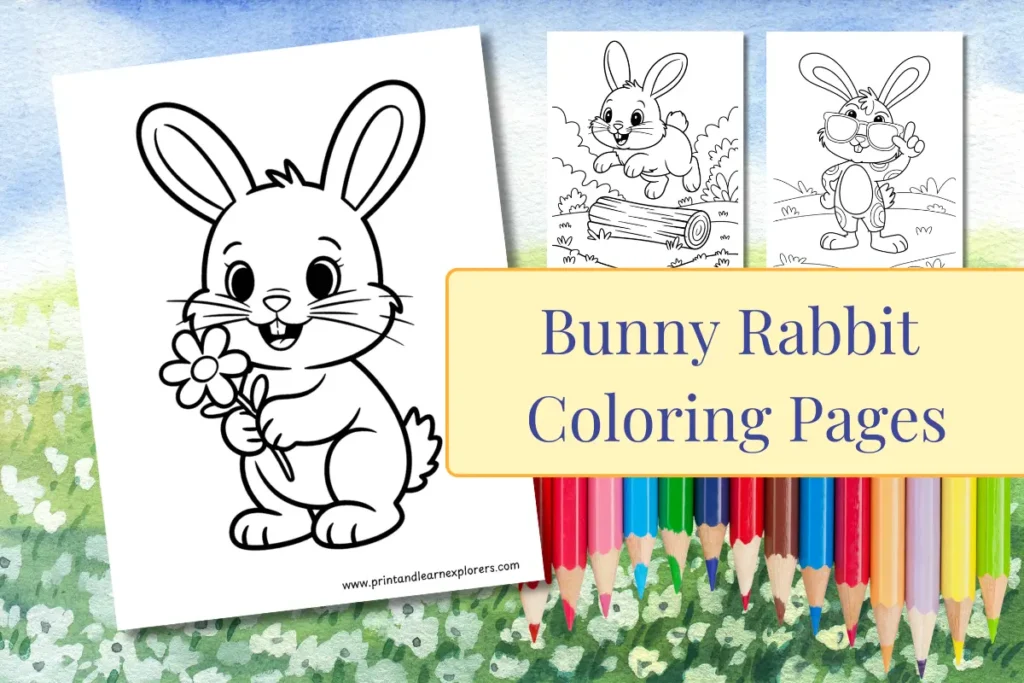 Bunny Rabbit Coloring Pages feature