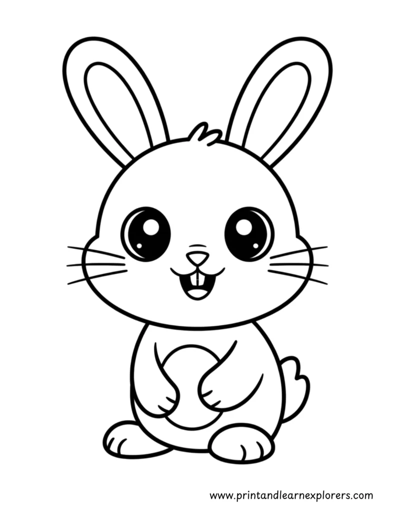 60+ Bunny Rabbit Coloring Pages for Kids - Print and Learn Explorers