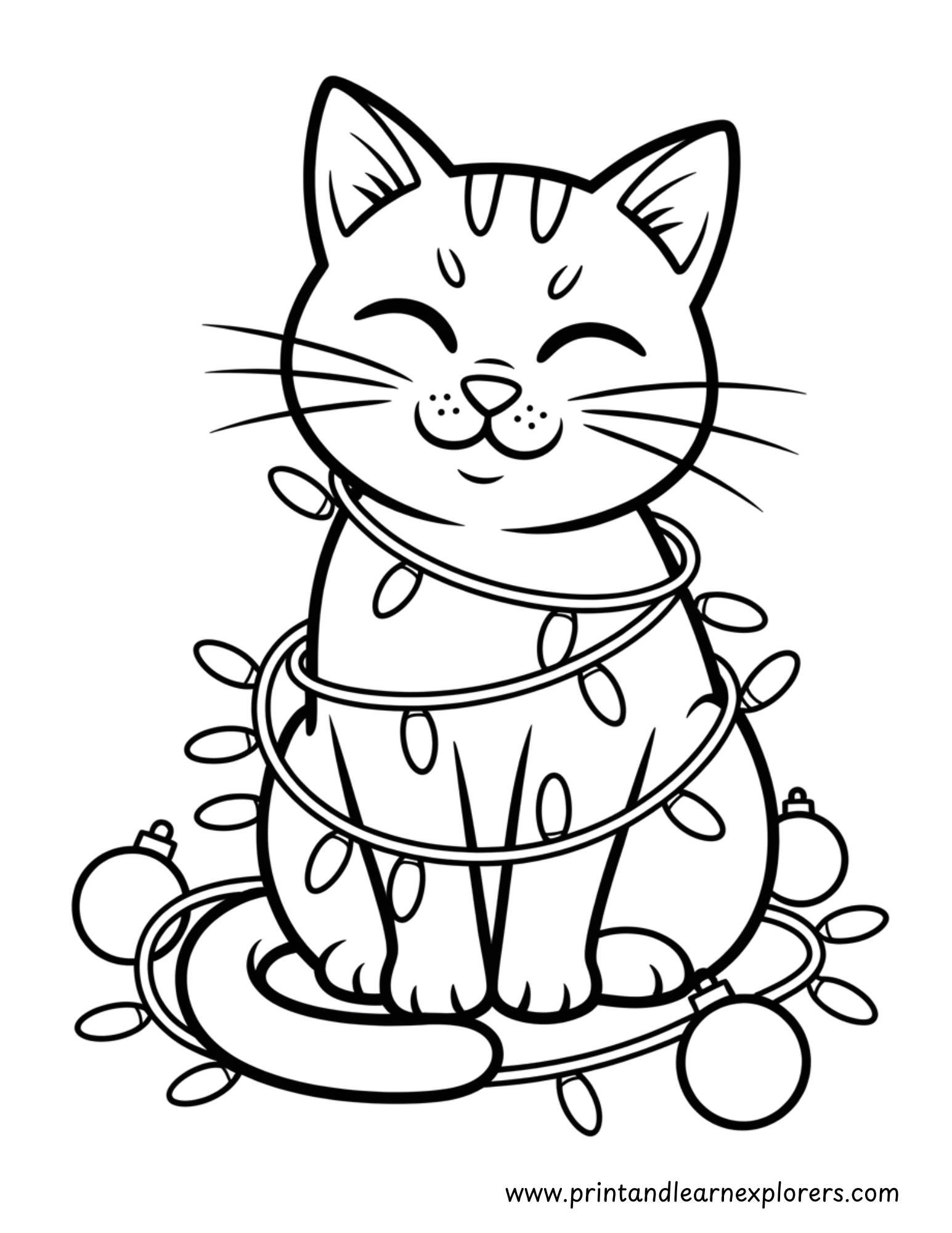 Christmas Cats Coloring Pages 10