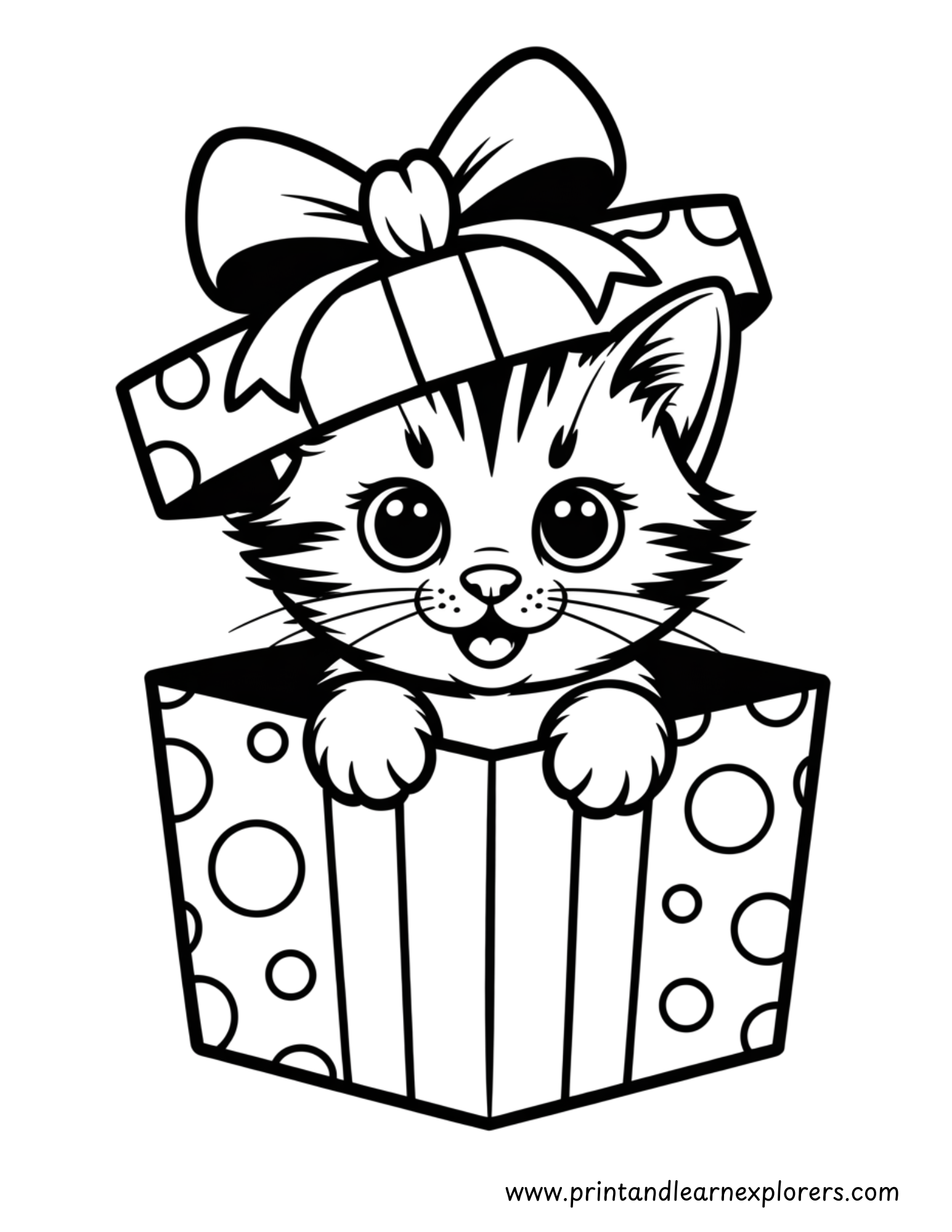 Christmas Cats Coloring Pages 12