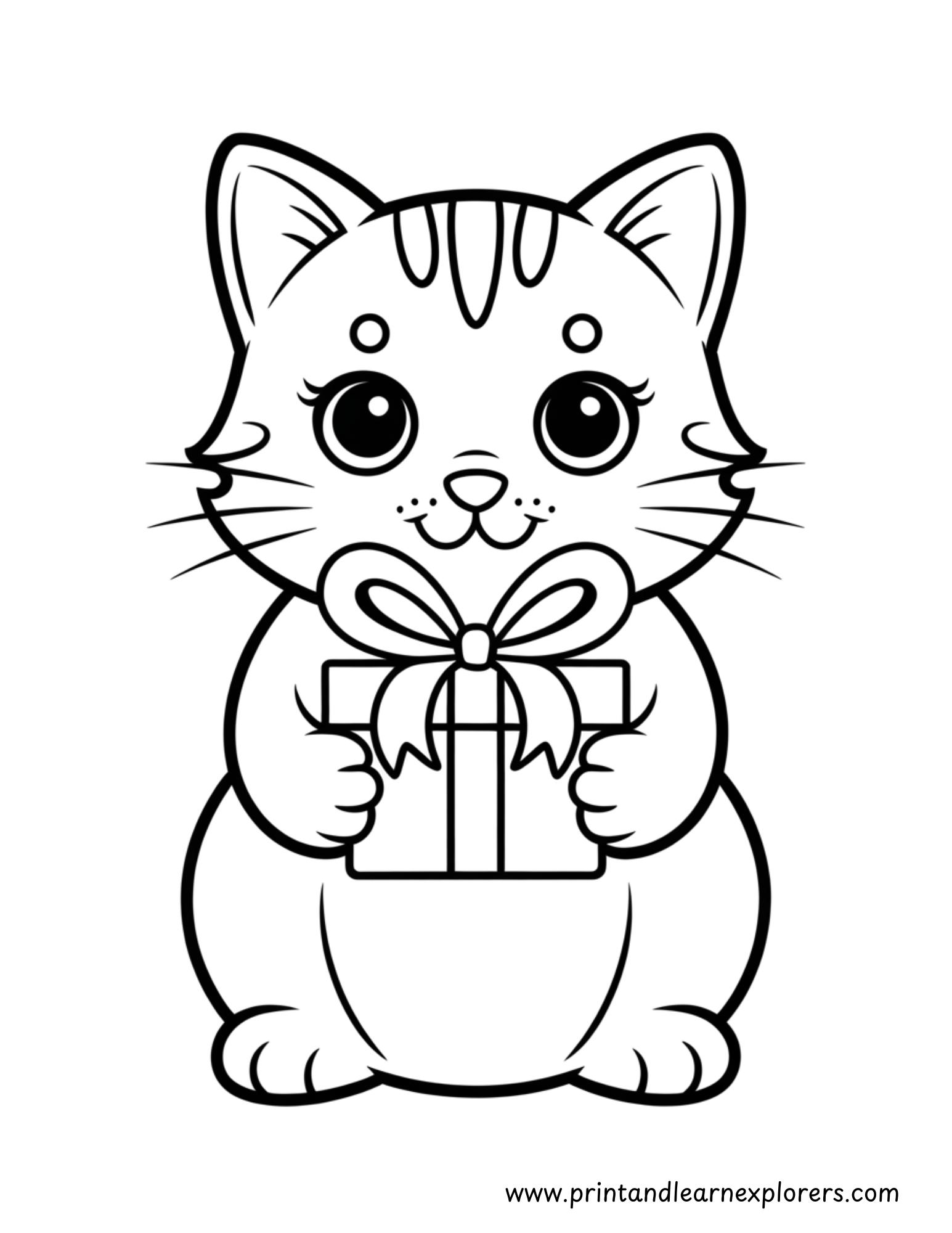 Christmas Cats Coloring Pages 14