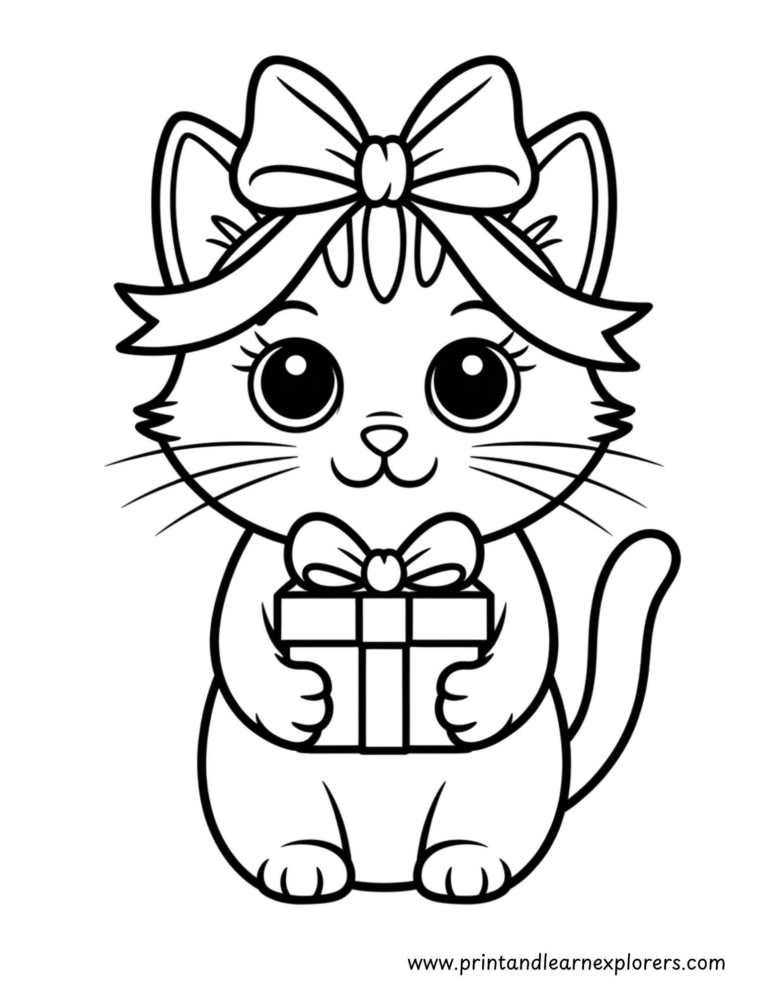 Christmas Cats Coloring Pages 15