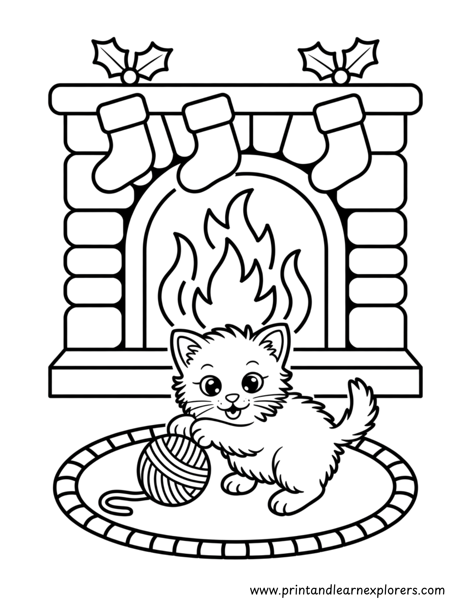 Christmas Cats Coloring Pages 17
