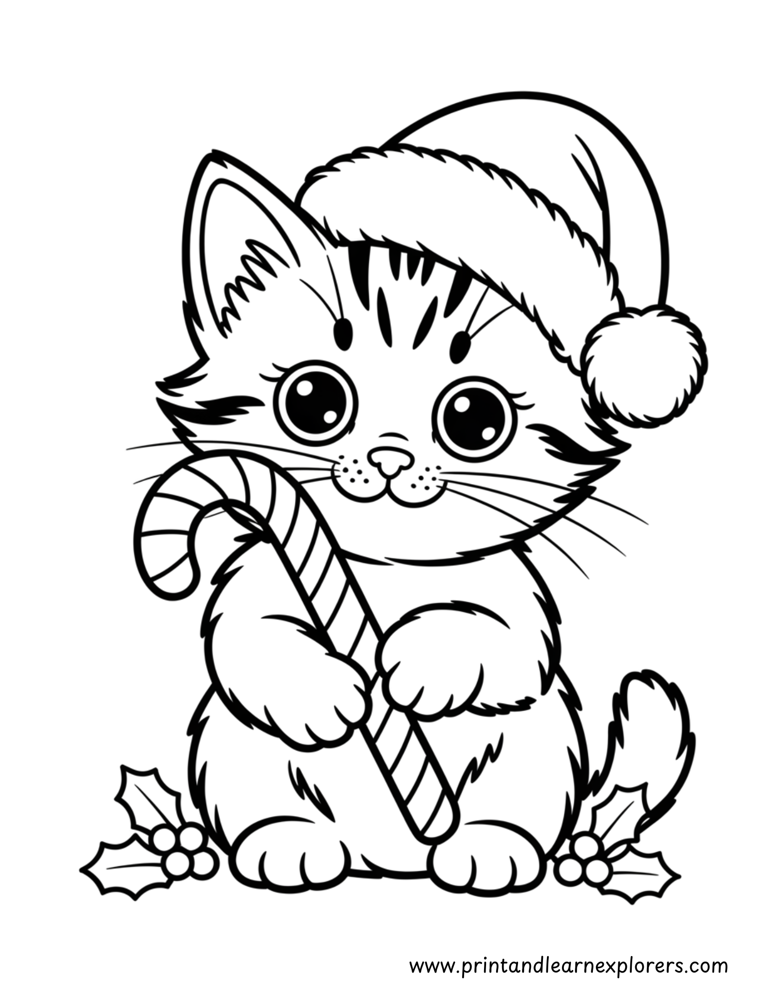 Christmas Cats Coloring Pages 18