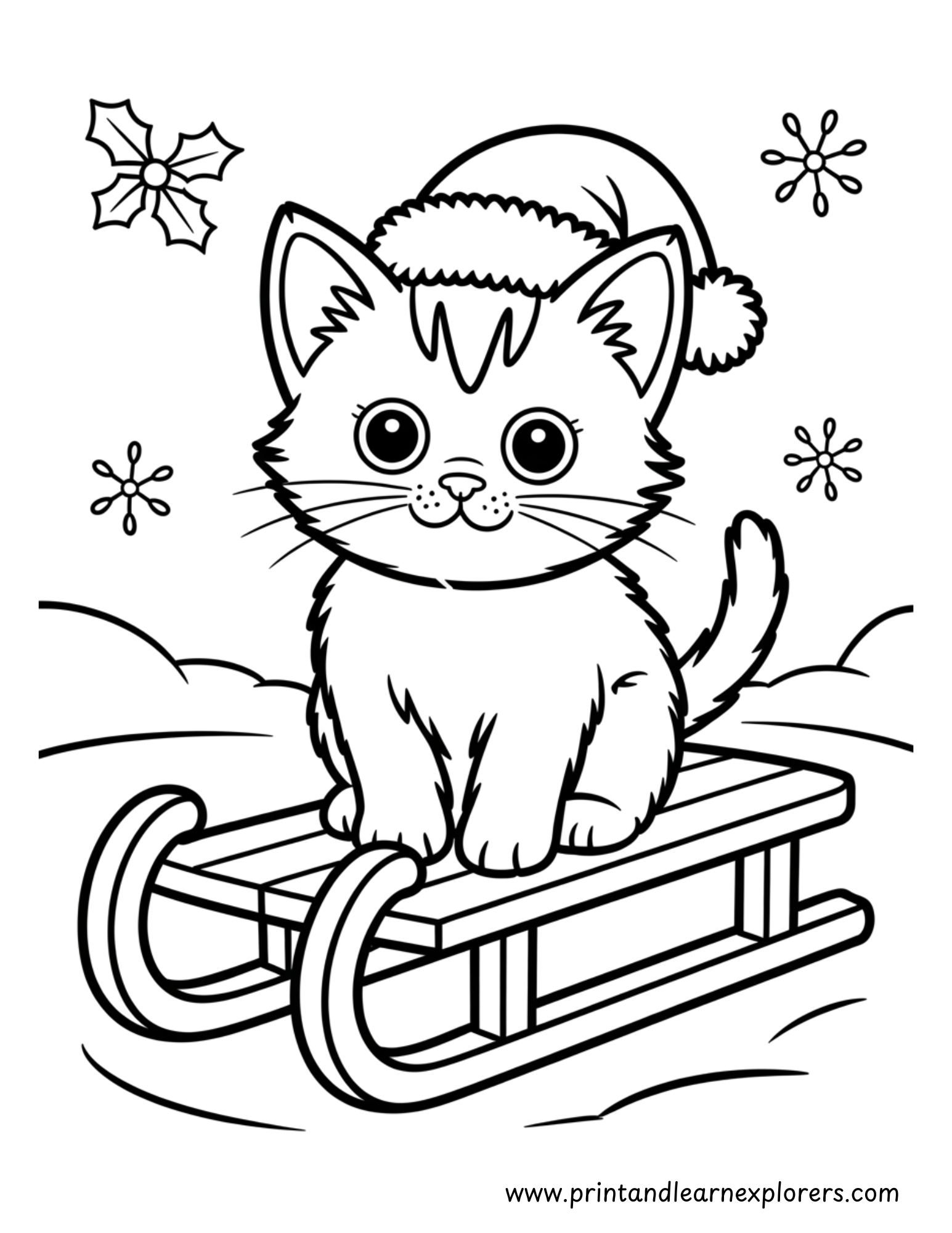 Christmas Cats Coloring Pages 21