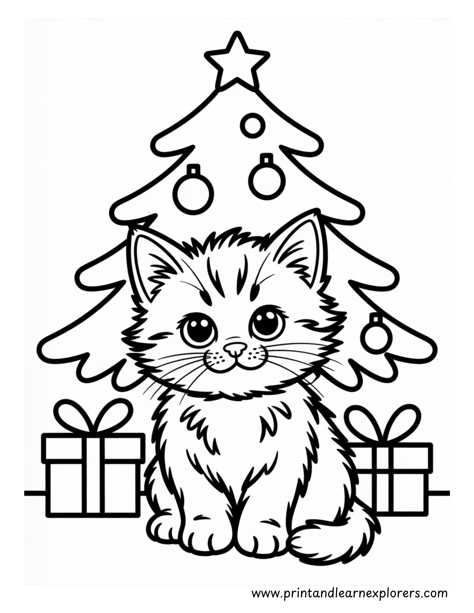 Christmas Cats Coloring Pages 22