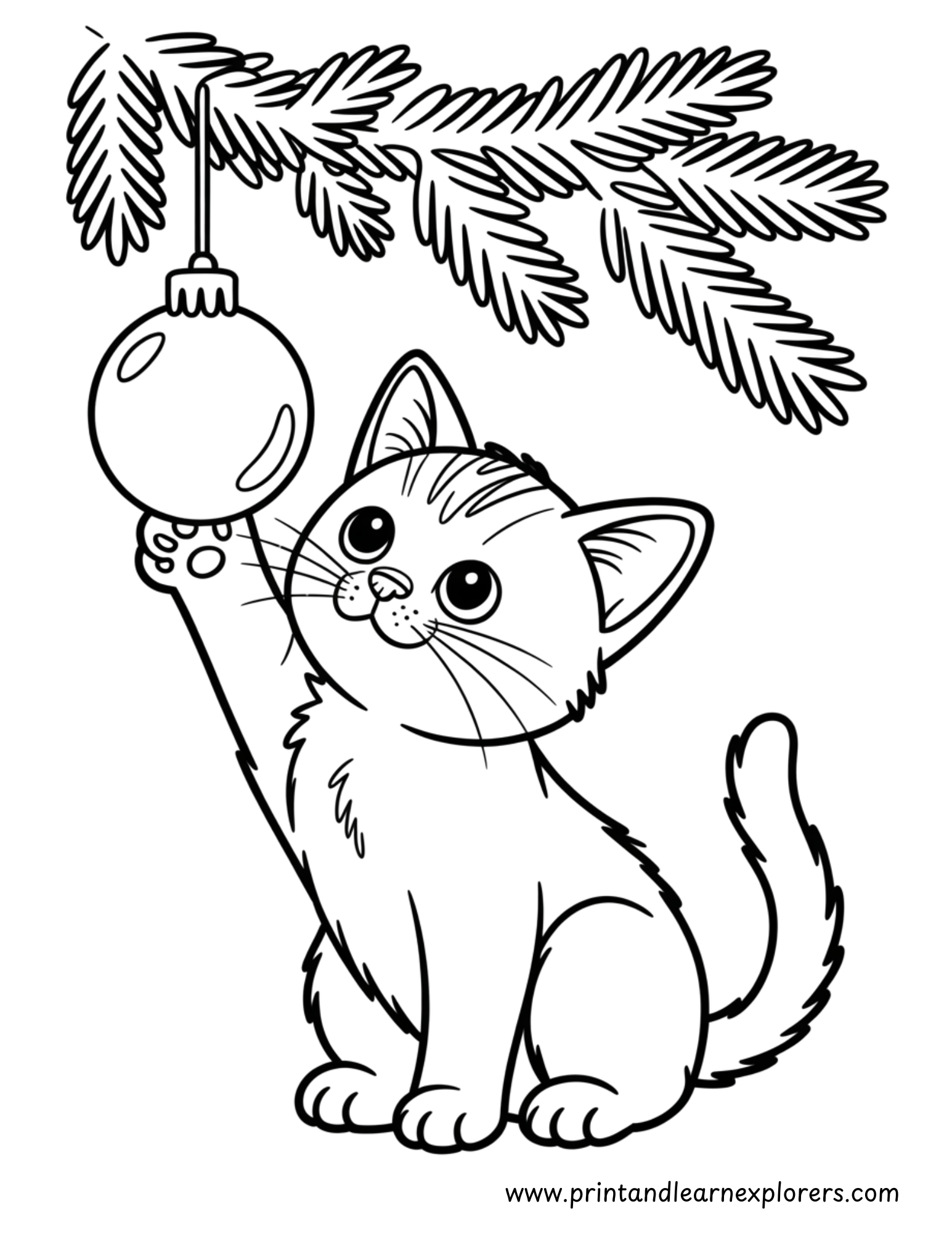 Christmas Cats Coloring Pages 8