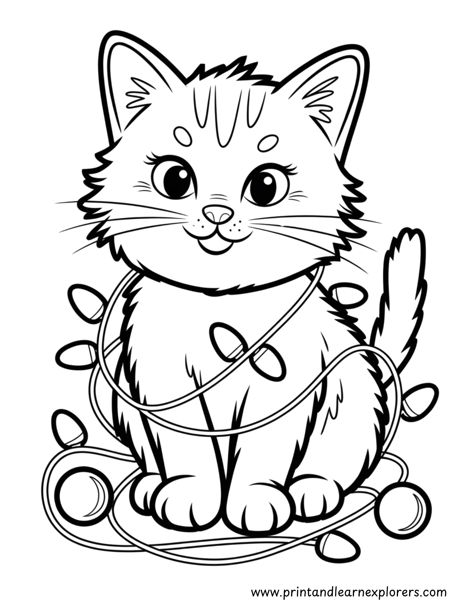 Christmas Cats Coloring Pages 9