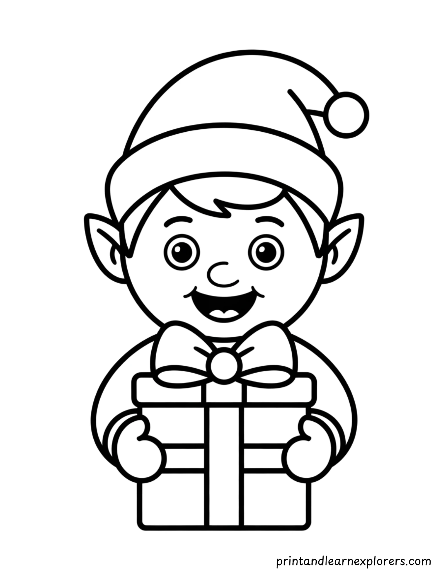 Christmas Elf Coloring Pages 2