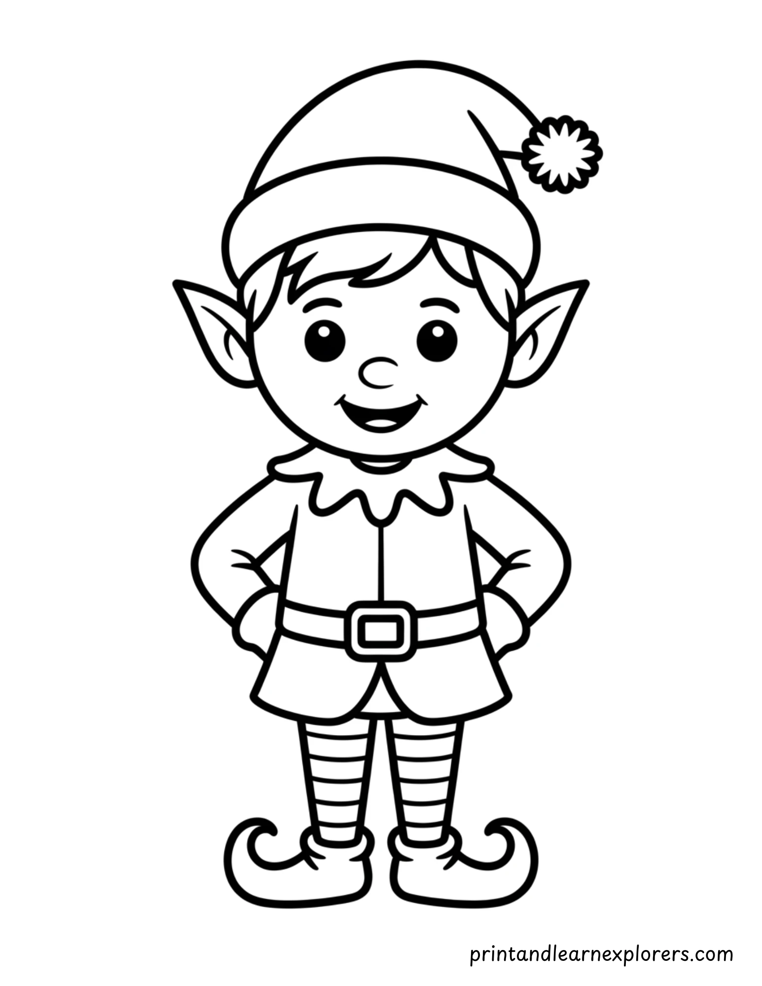 Christmas Elf Coloring Pages 3