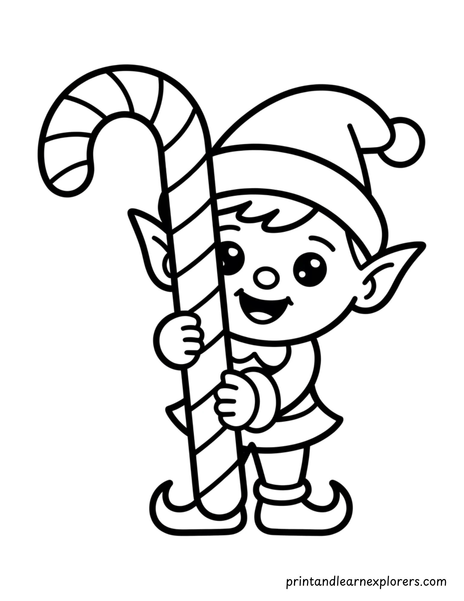 Christmas Elf Coloring Pages 4