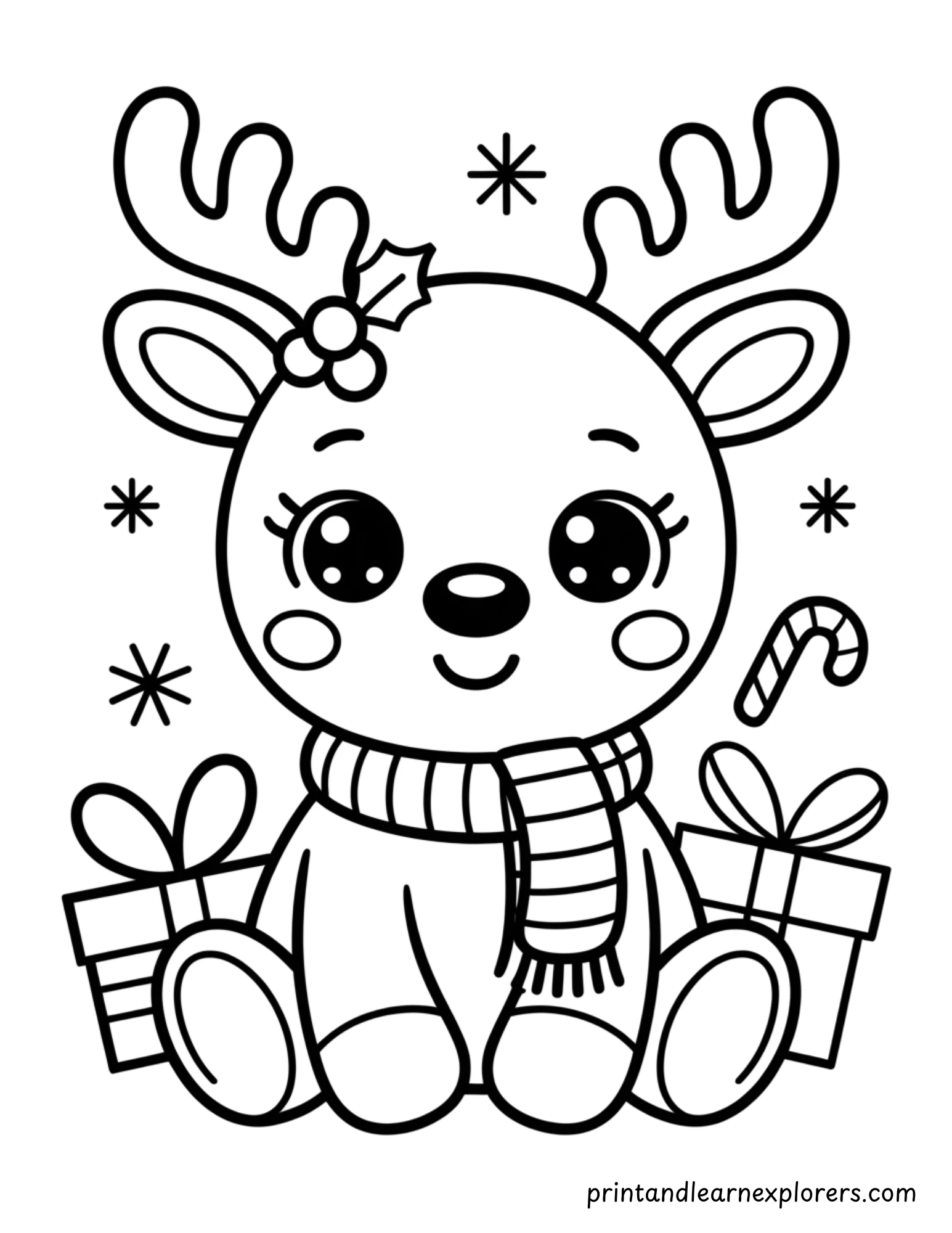 Christmas Reindeer Coloring Pages 7