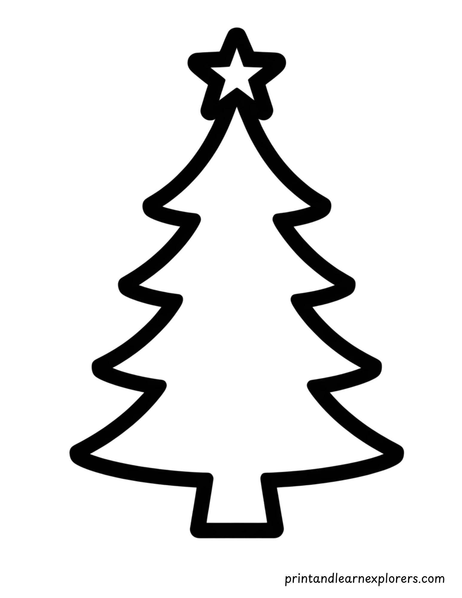Christmas Tree Plain Coloring Page