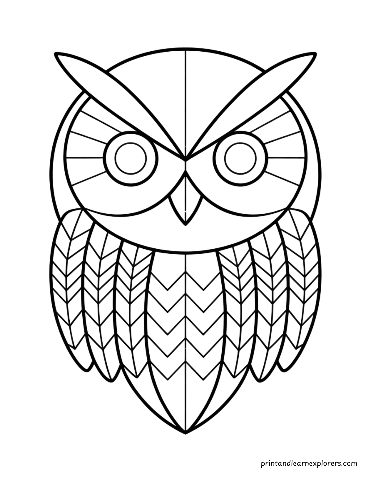 Geometric Winter Owl Coloring Page 12