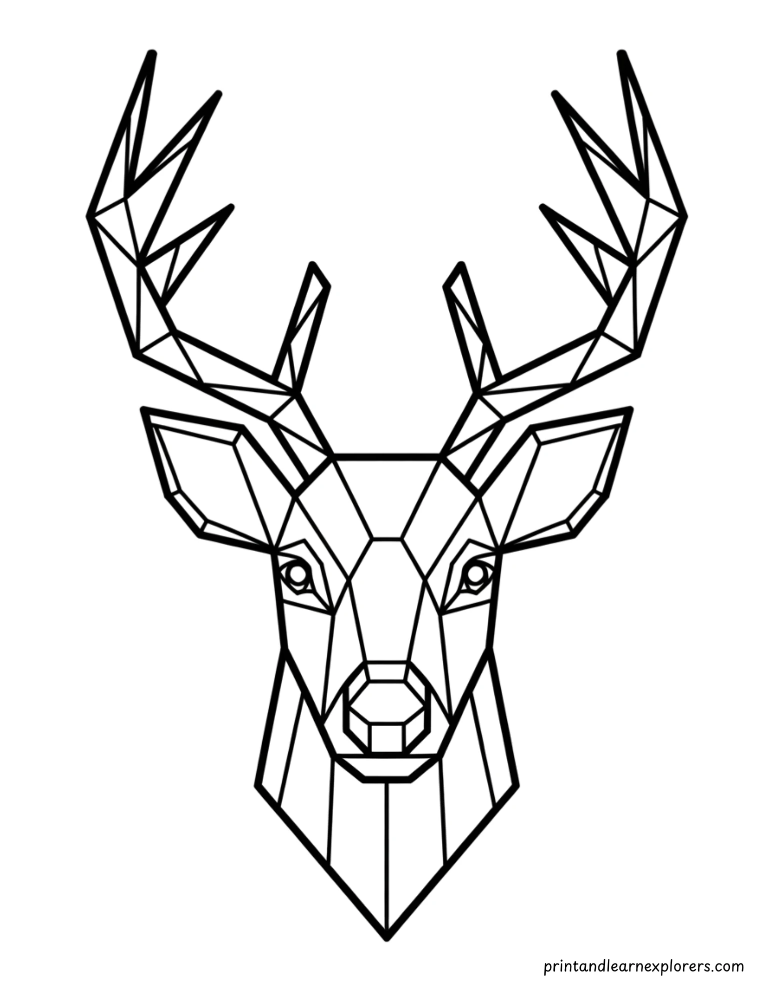 Geometric Winter Reindeer Coloring Page 15