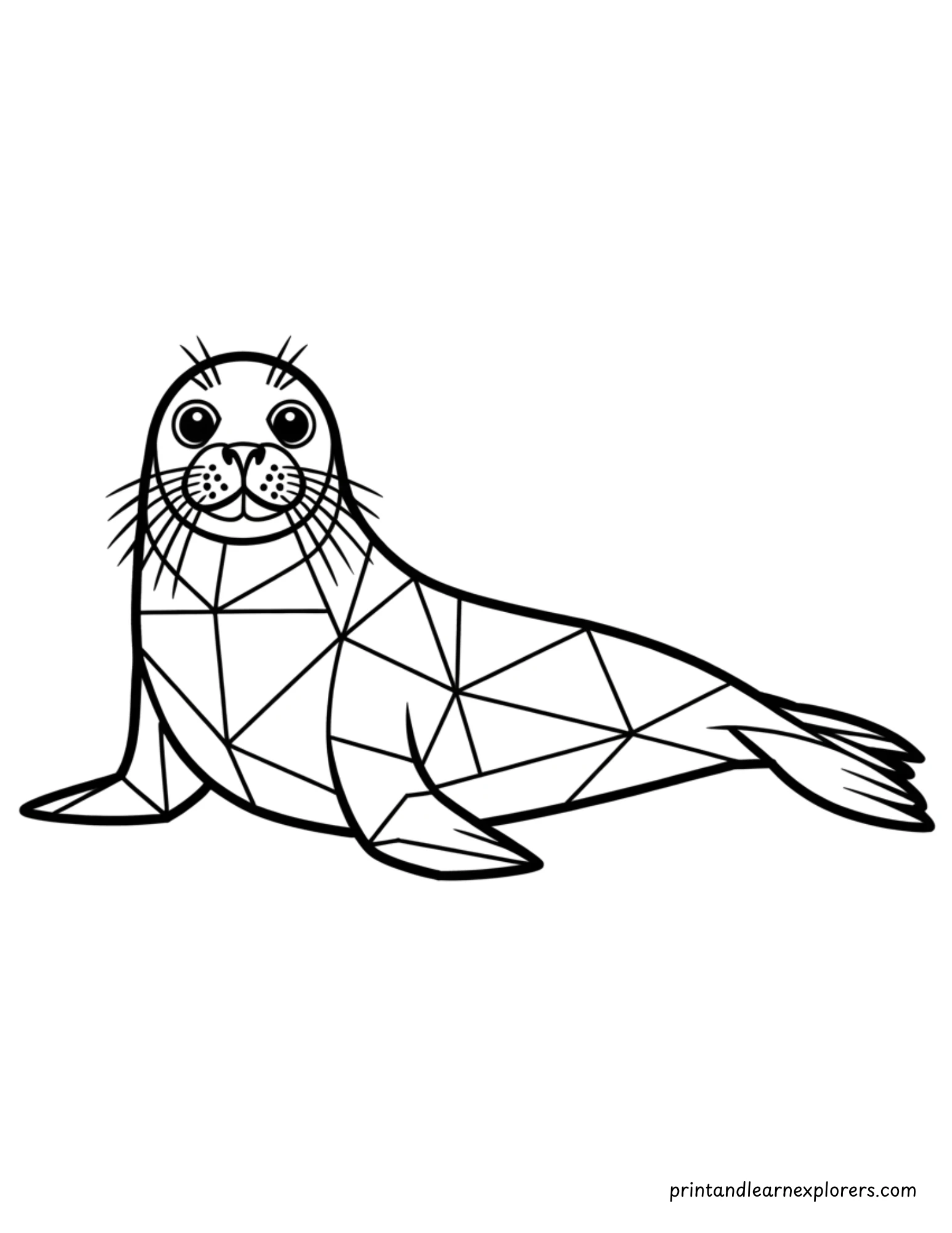 Geometric Winter Seal Coloring Page 21