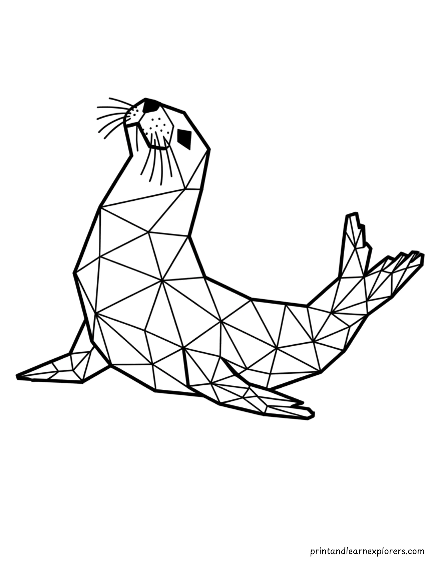 Geometric Winter Seal Coloring Page 22
