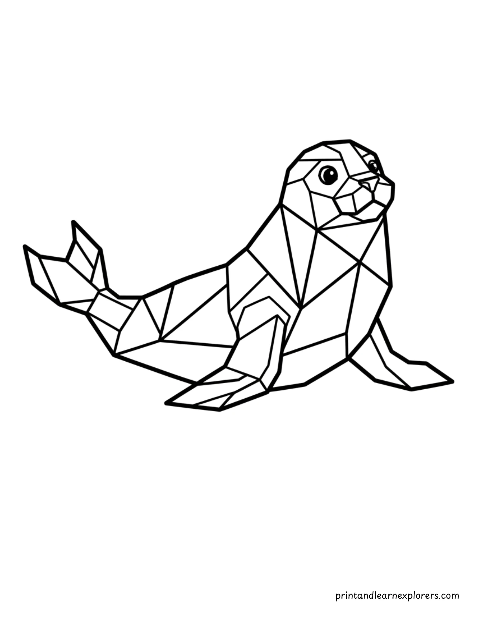 Geometric Winter Seal Coloring Page 23