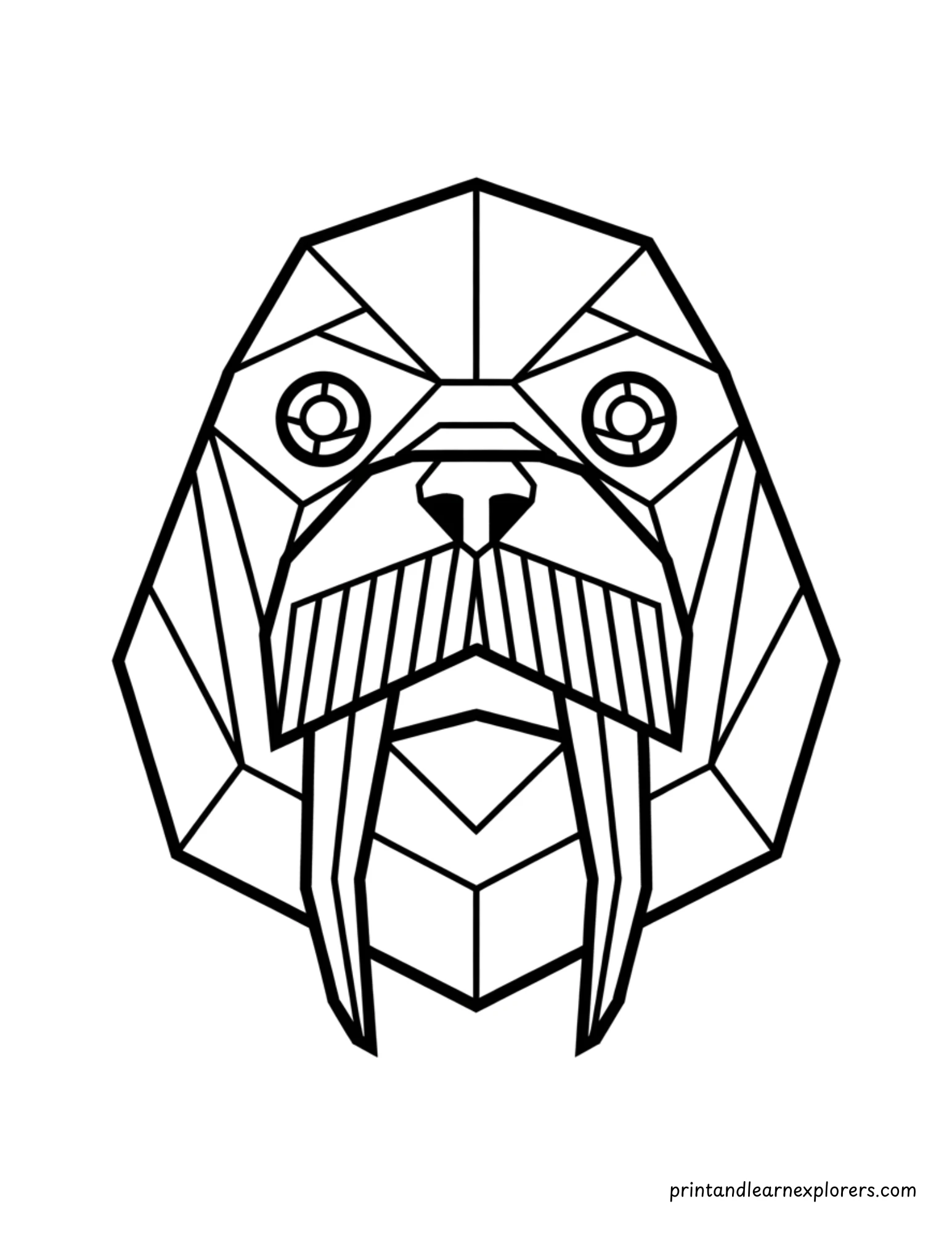 Geometric Winter Walrus Coloring Page 25