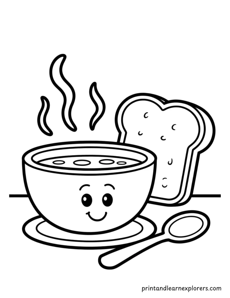 Hot winter soup coloring page