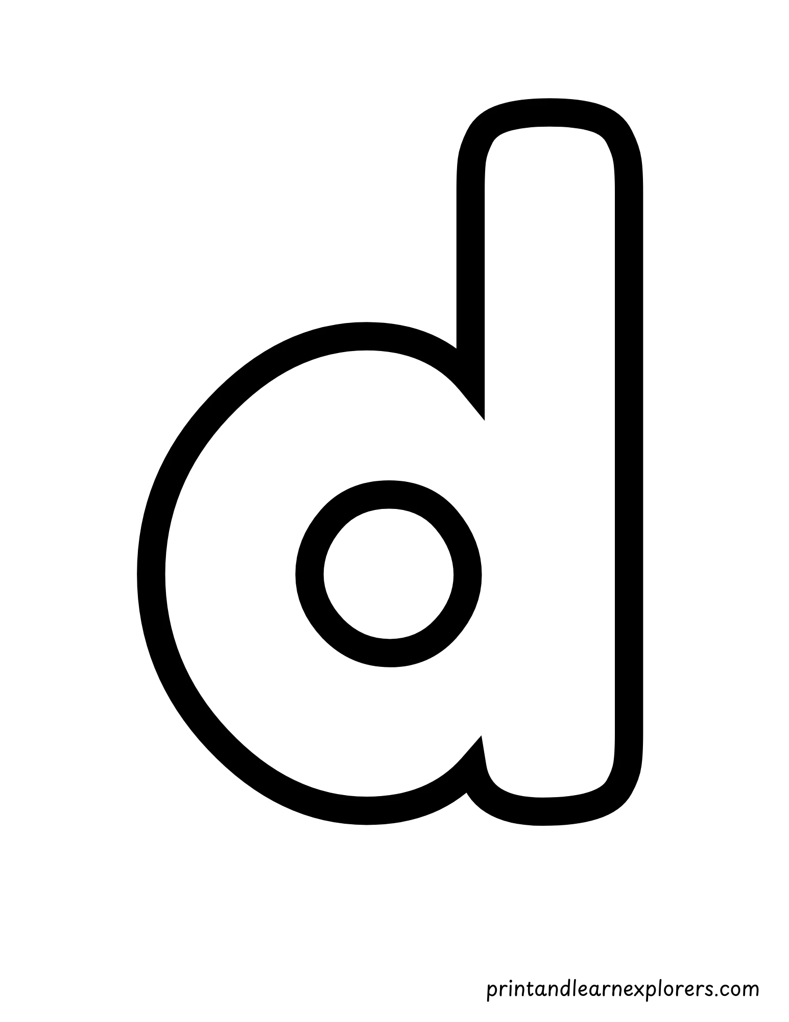 Letter D Lowercase Coloring Page