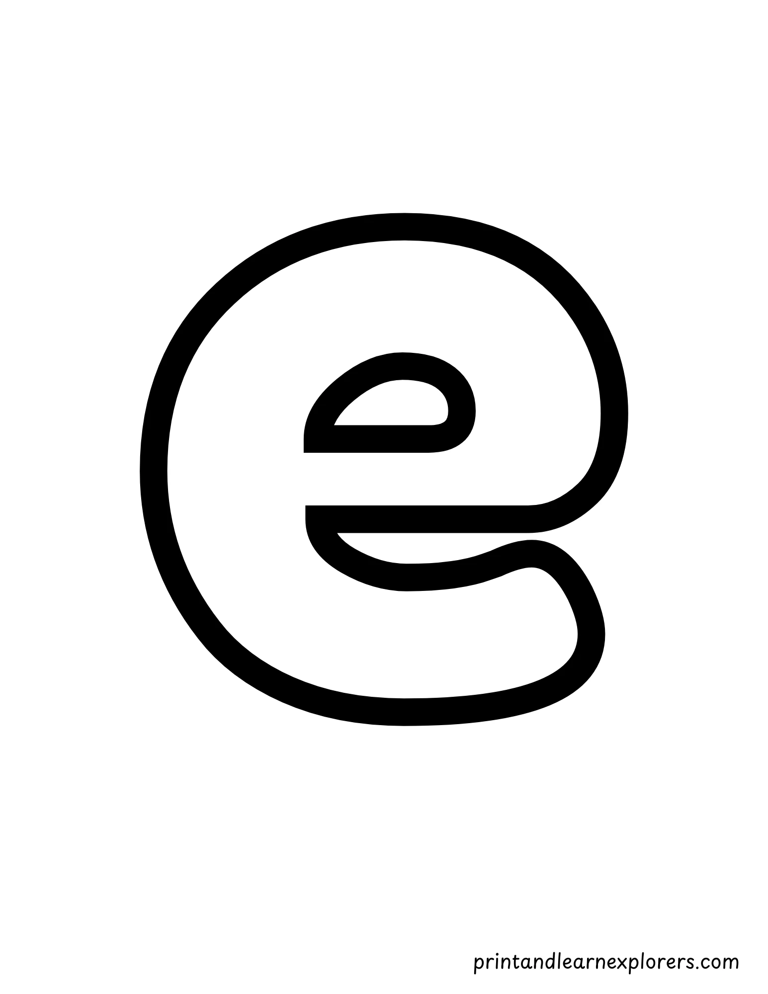 Letter E Lowercase Coloring Page