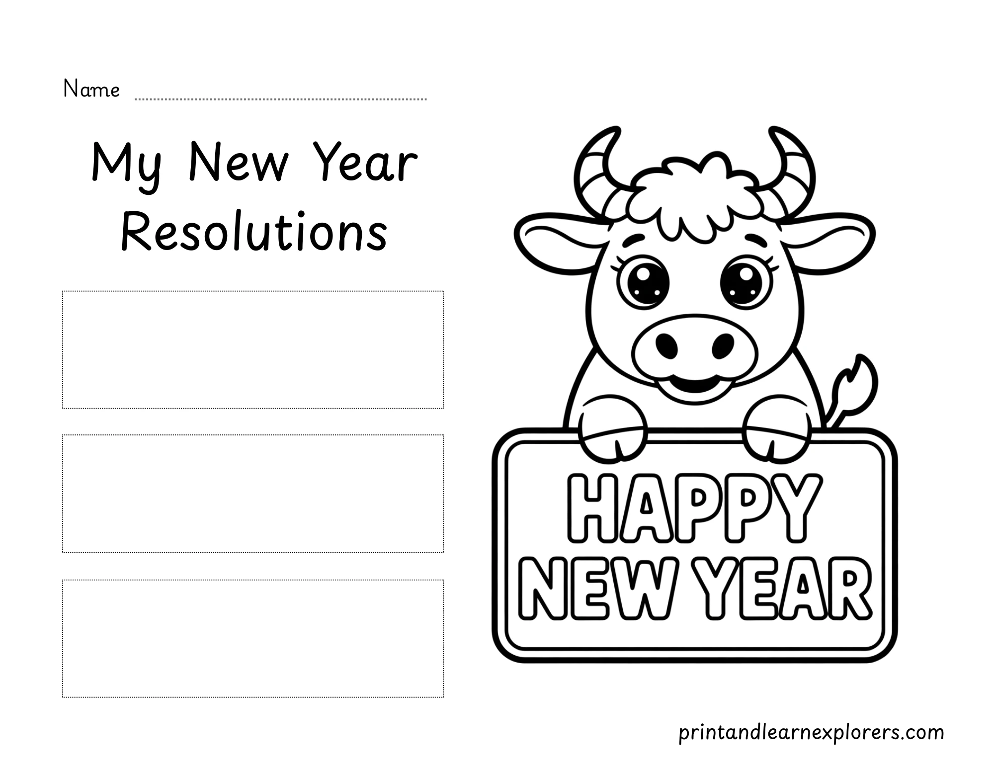New Year Resolutions Bull