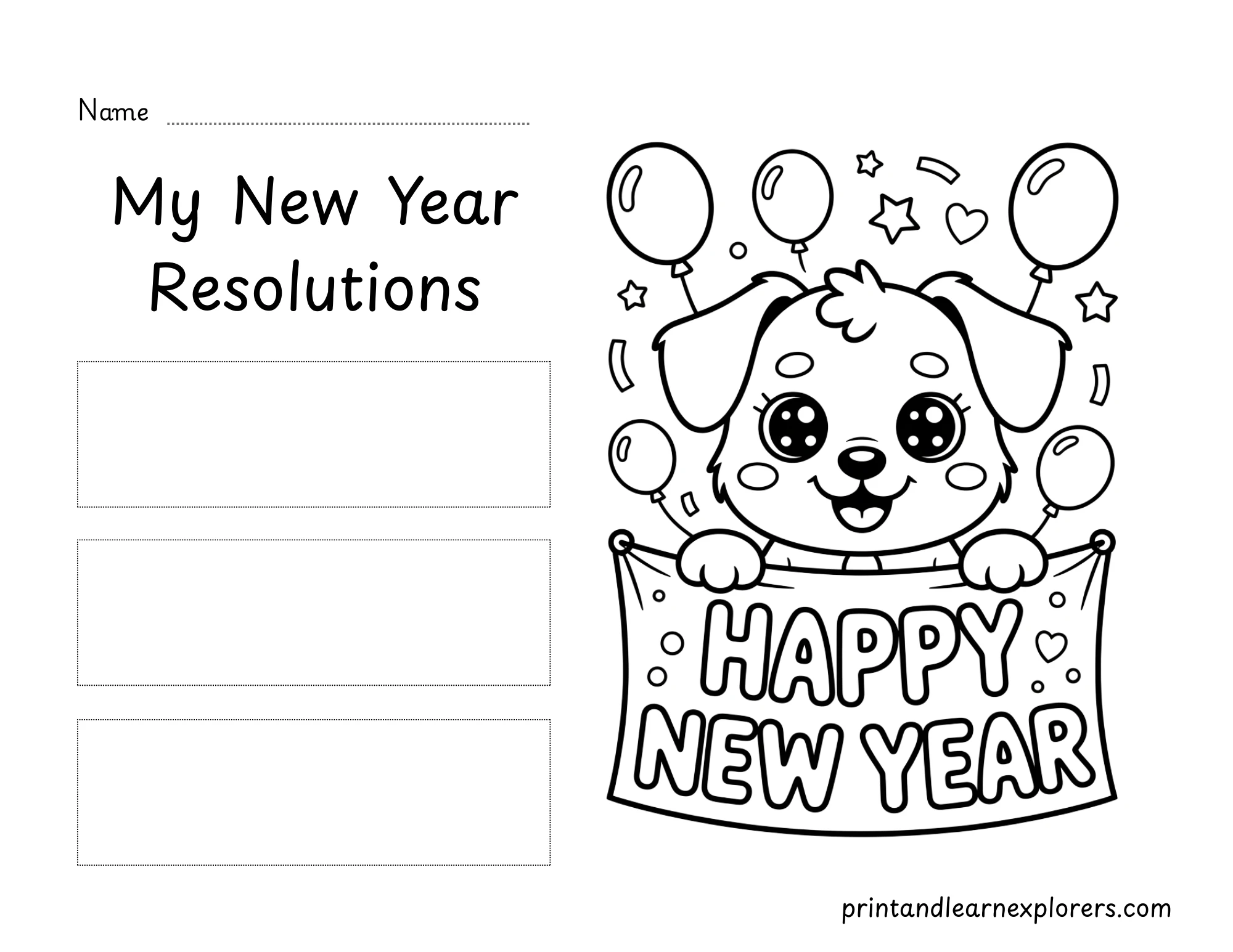New Year Resolutions Dog