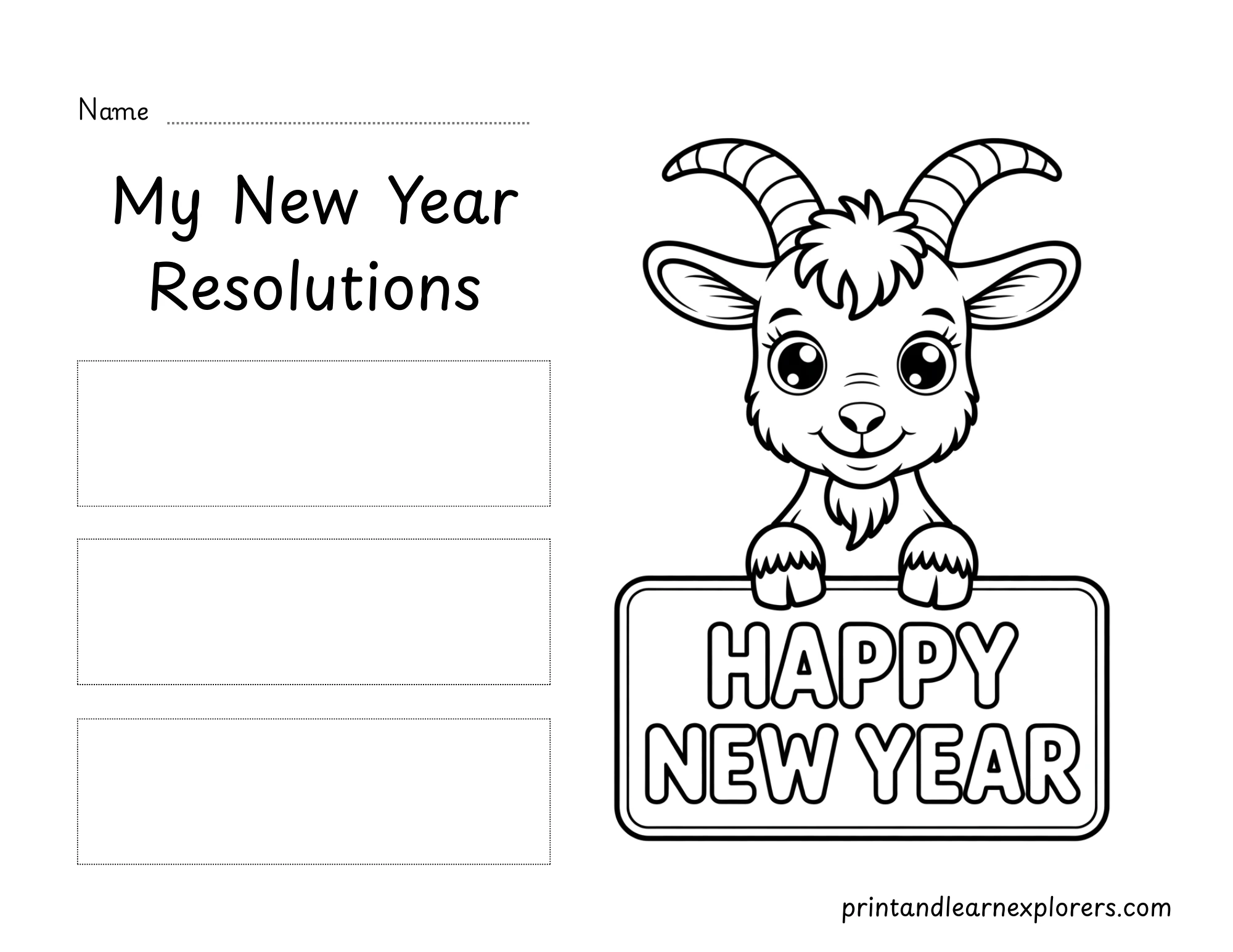 New Year Resolutions Goat