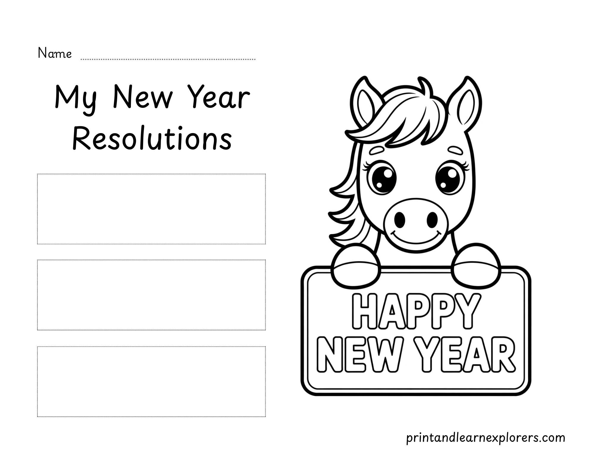 New Year Resolutions Horse