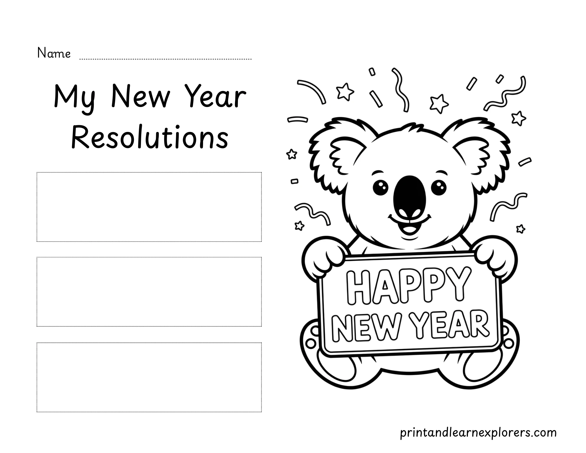 New Year Resolutions Koala
