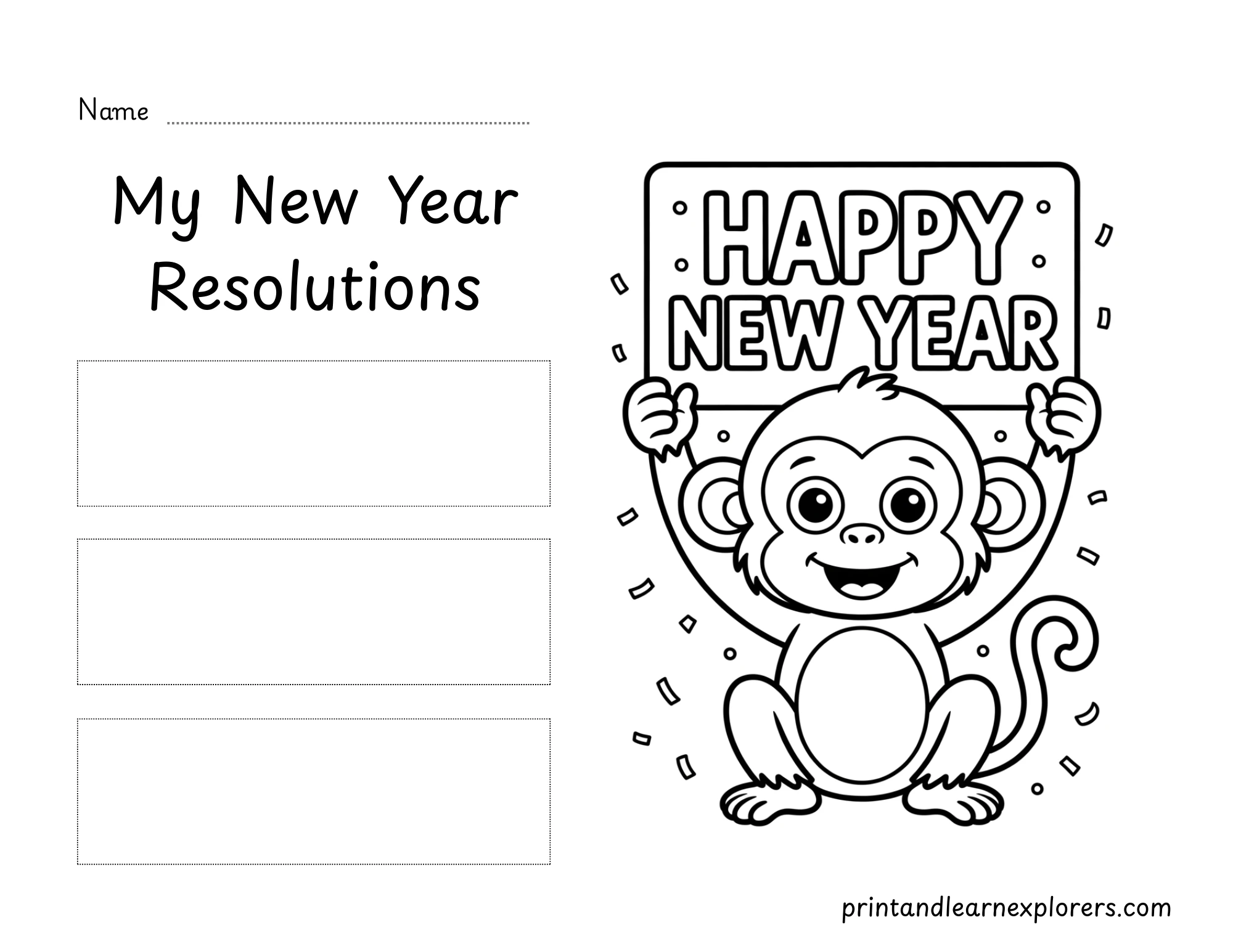 New Year Resolutions Monkey