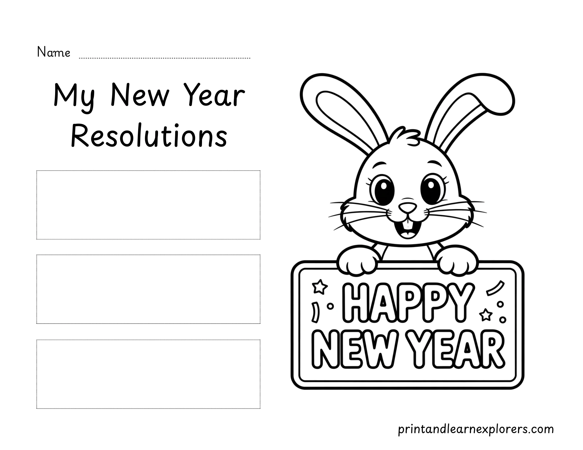 New Year Resolutions Rabbit