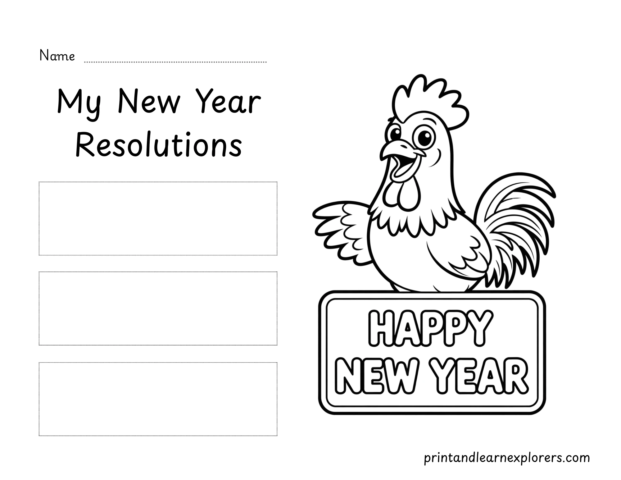 New Year Resolutions Rooster