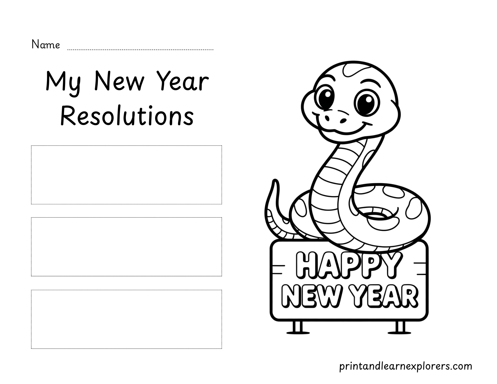 New Year Resolutions Snake
