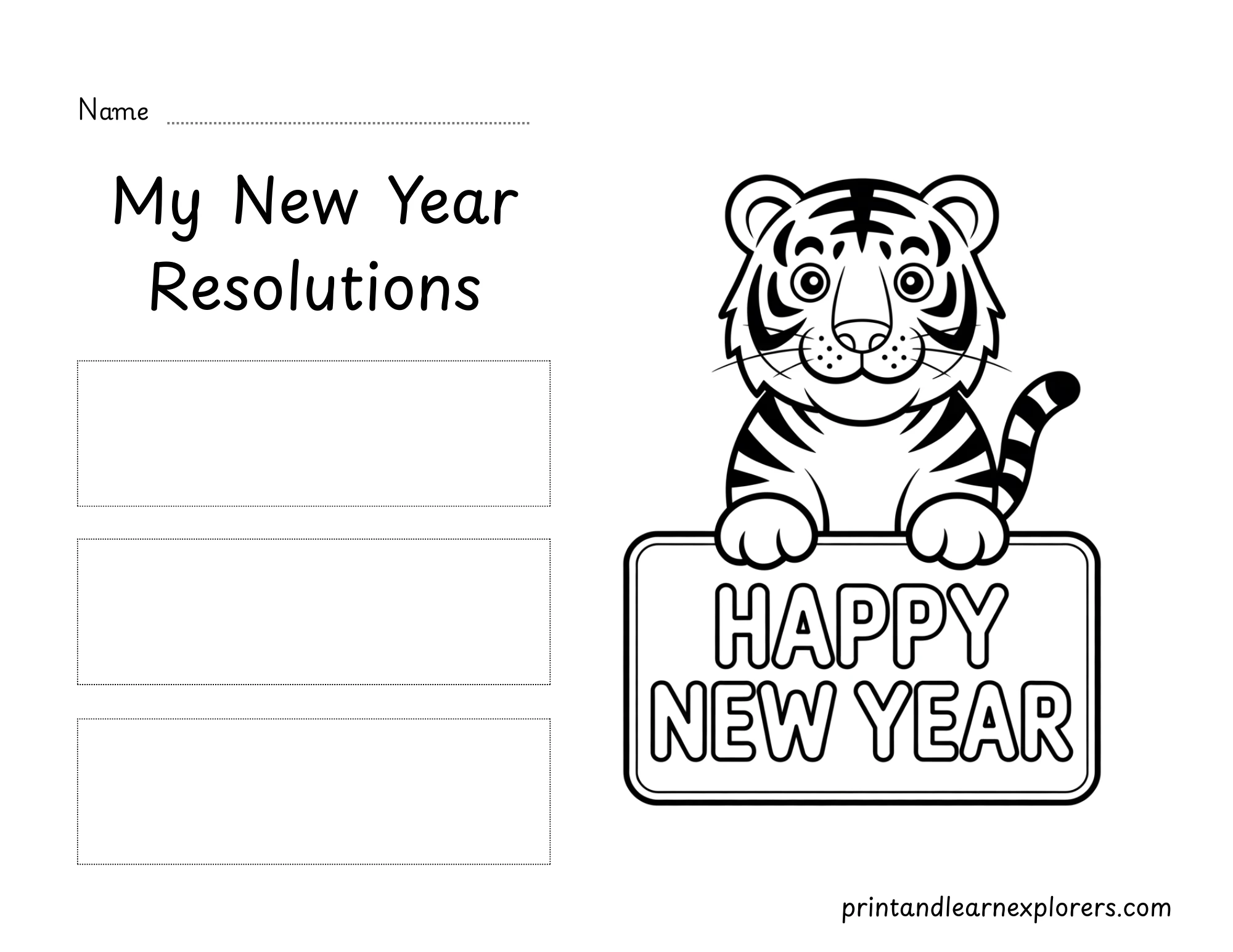 New Year Resolutions Tiger