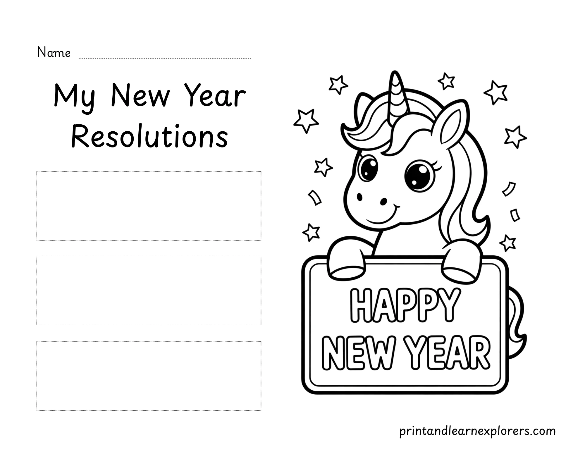 New Year Resolutions Unicorn