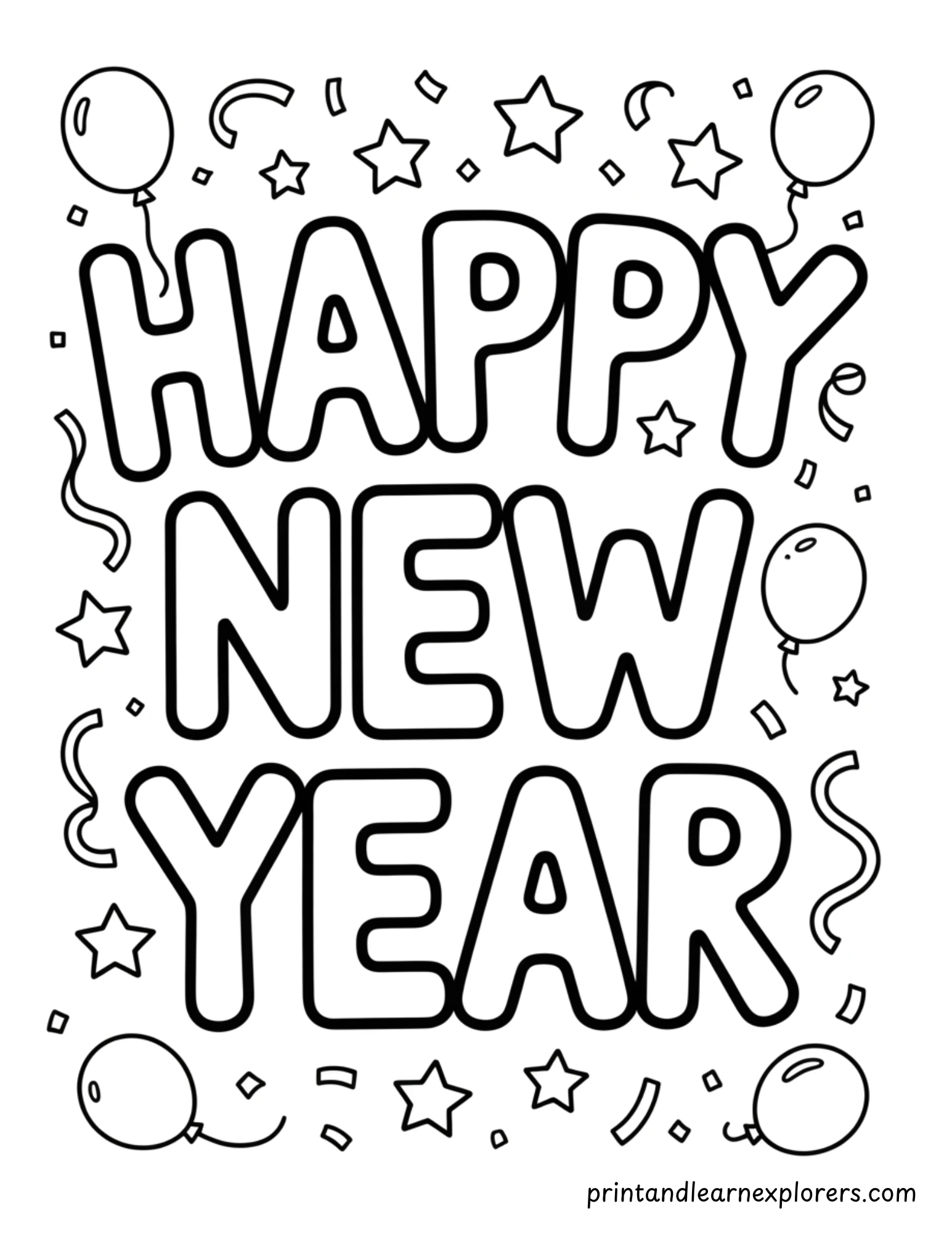 New Year Coloring Pages 1