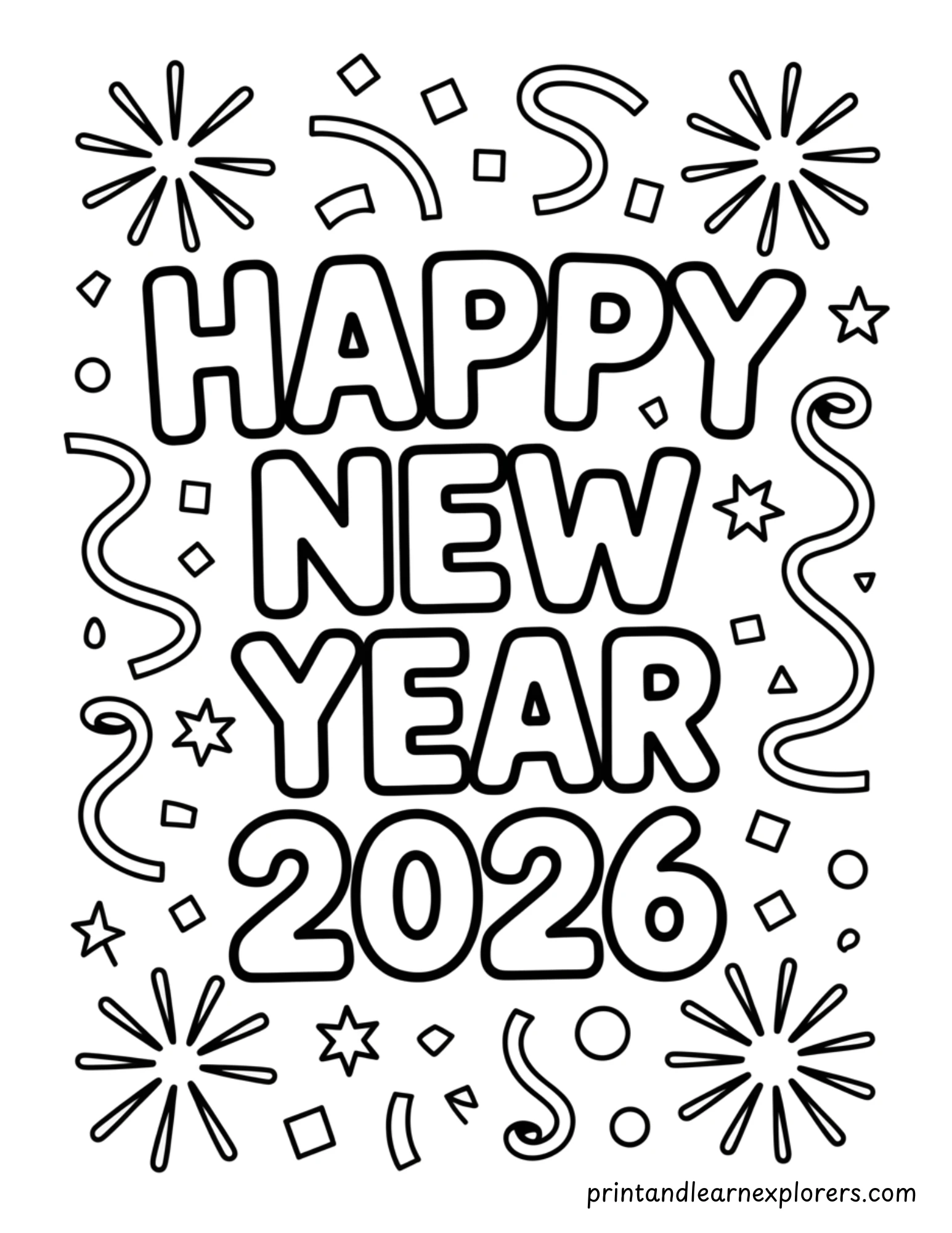 New Year Coloring Pages 2