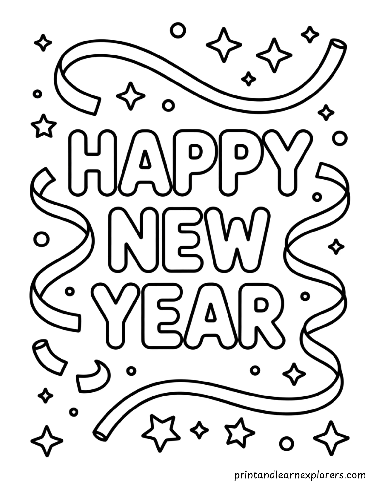 New Year Coloring Pages 3