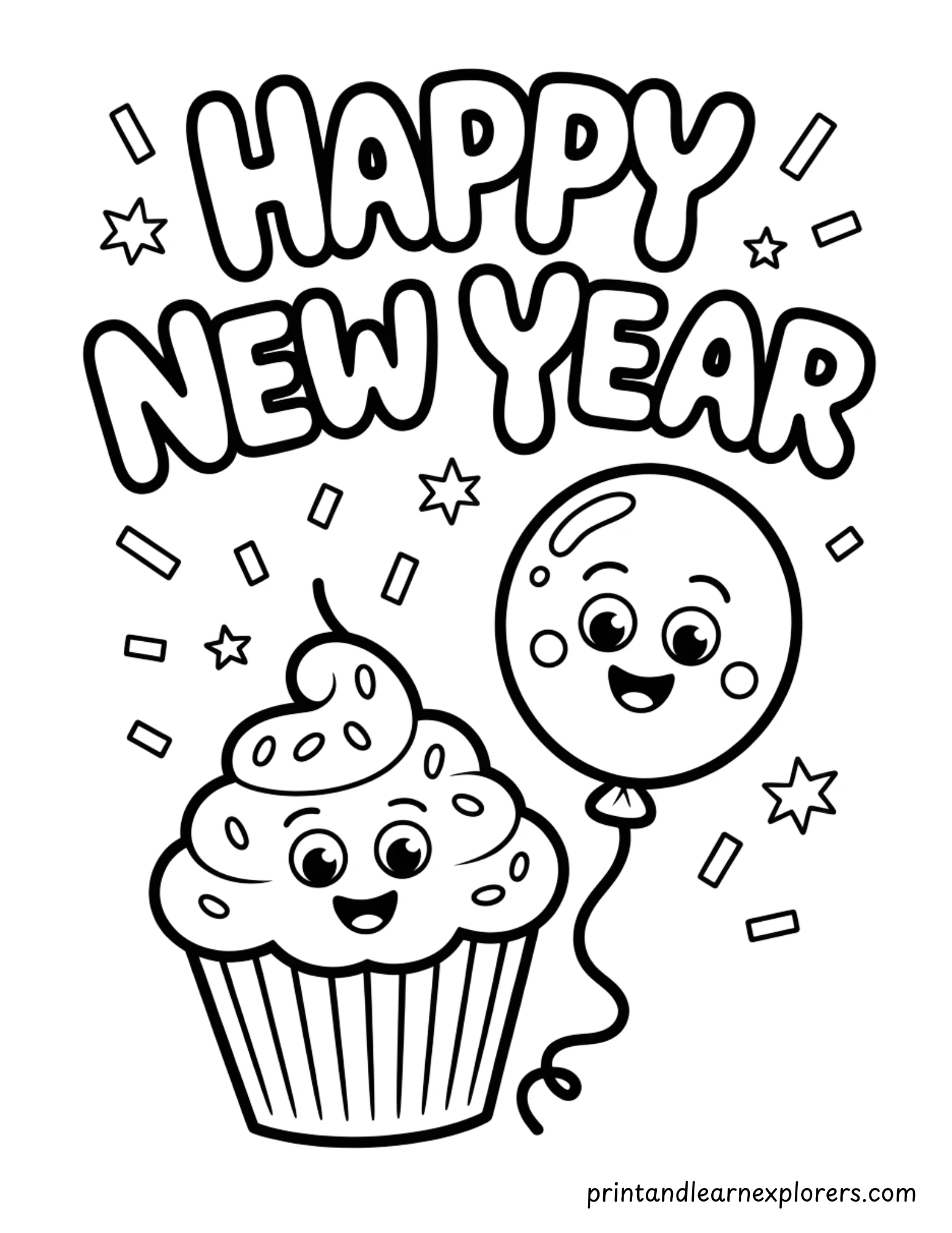 New Year Coloring Pages 4