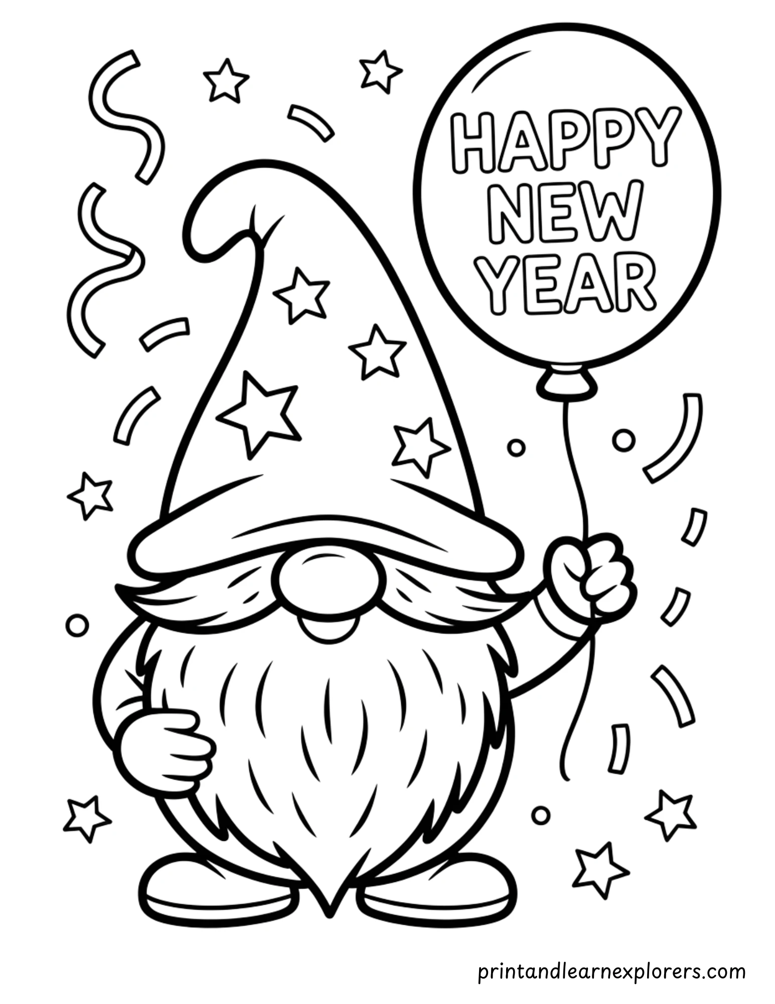 New Year Coloring Pages 8