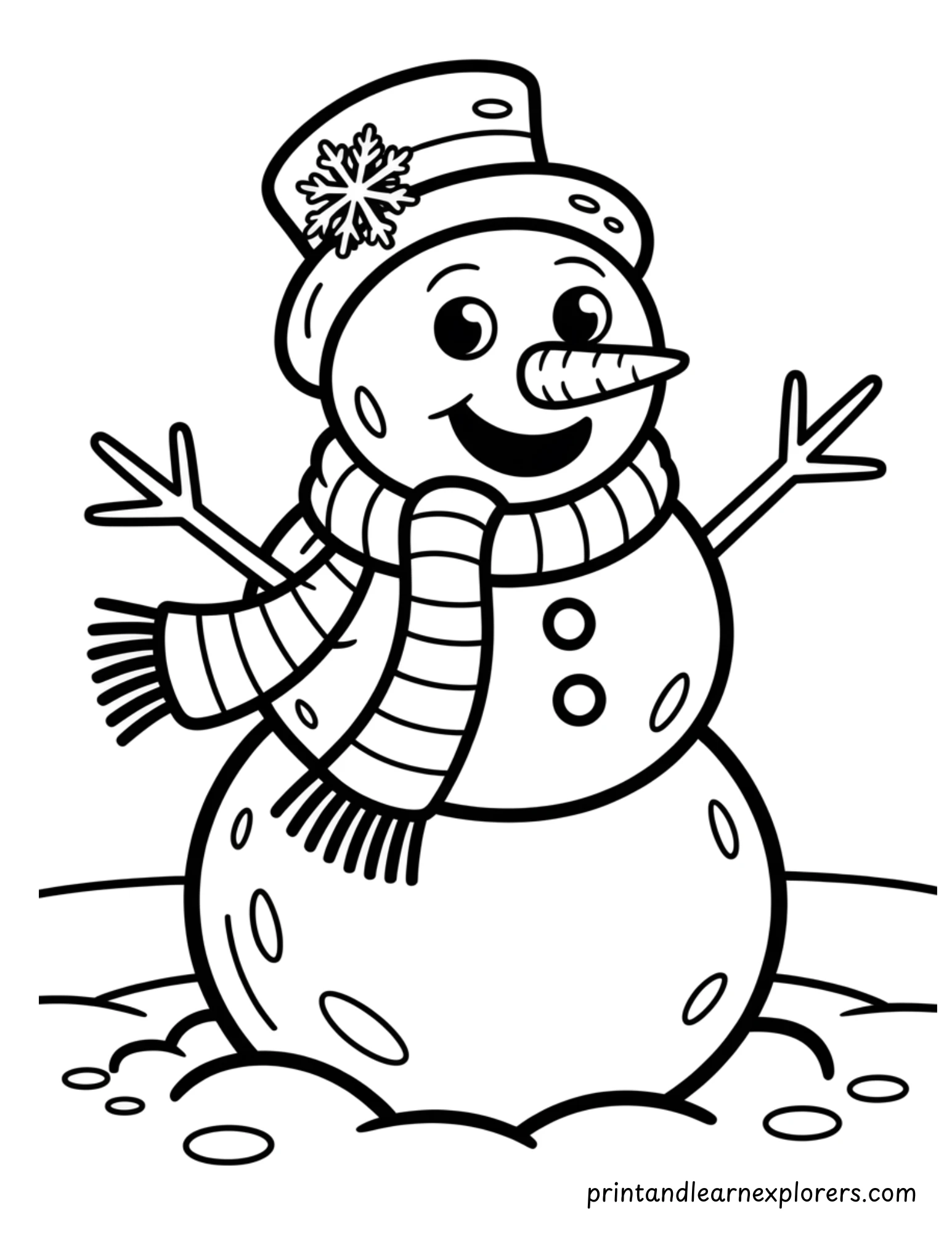 Snowman Christmas Coloring Page 39