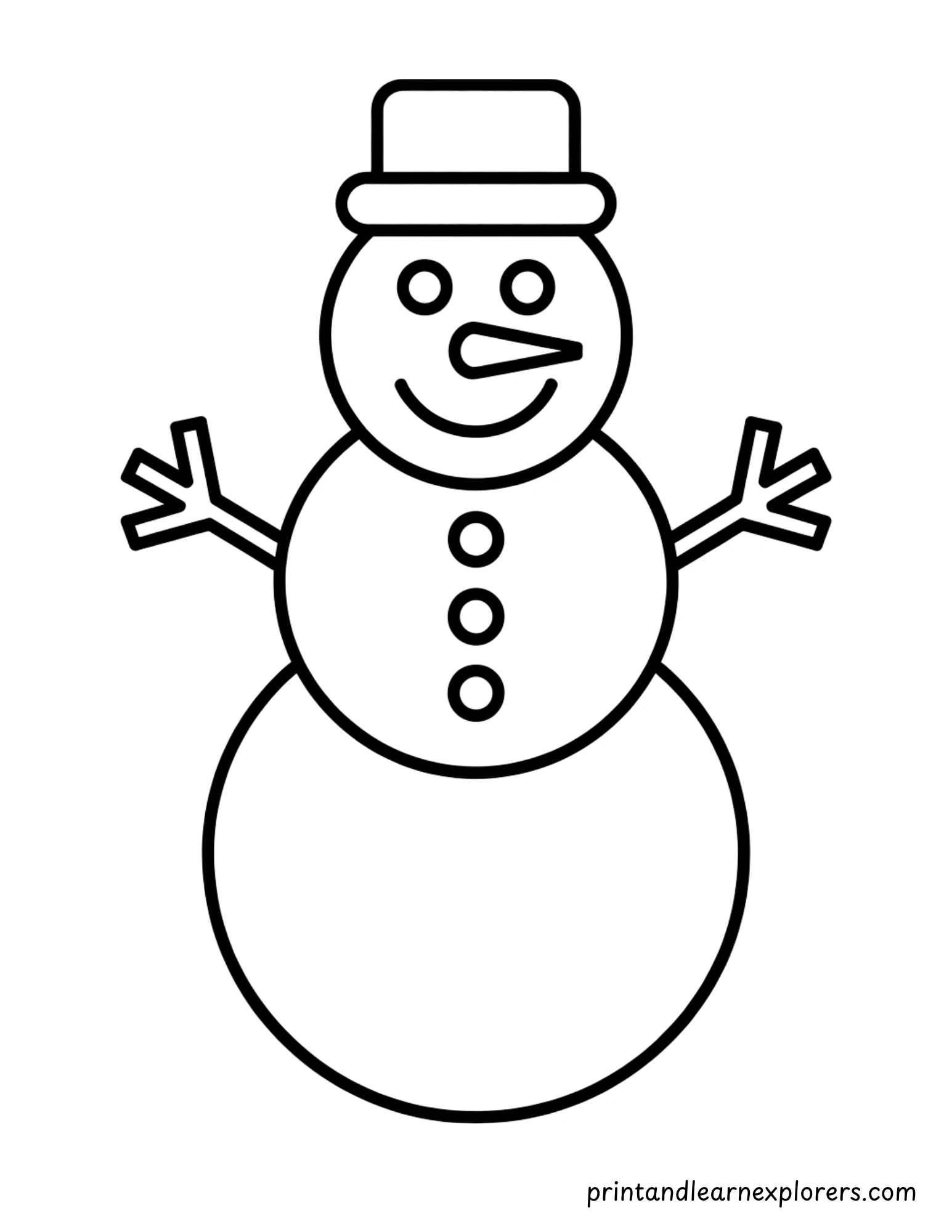 Snowman Coloring Page 1