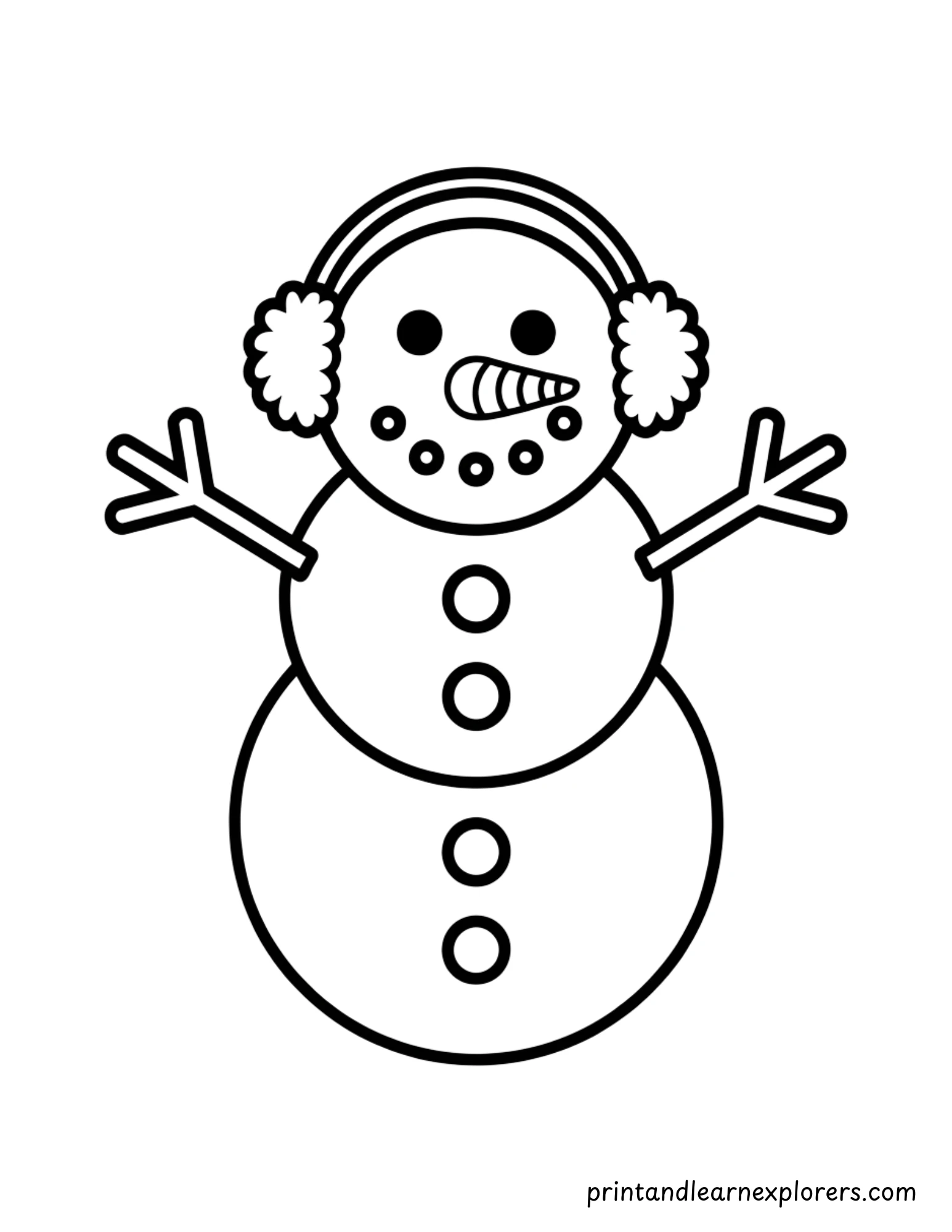 Snowman Coloring Page 2