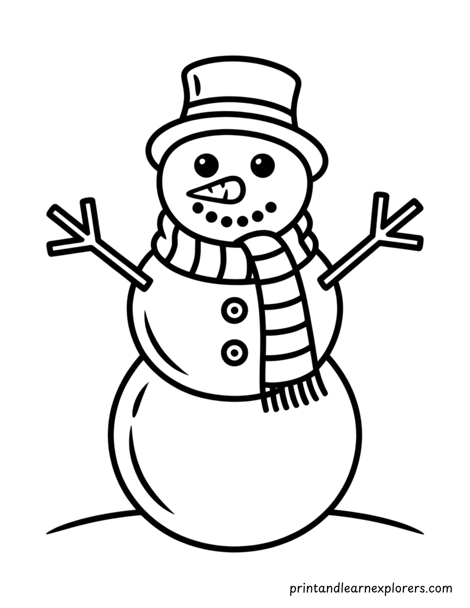 Snowman Coloring Page 3