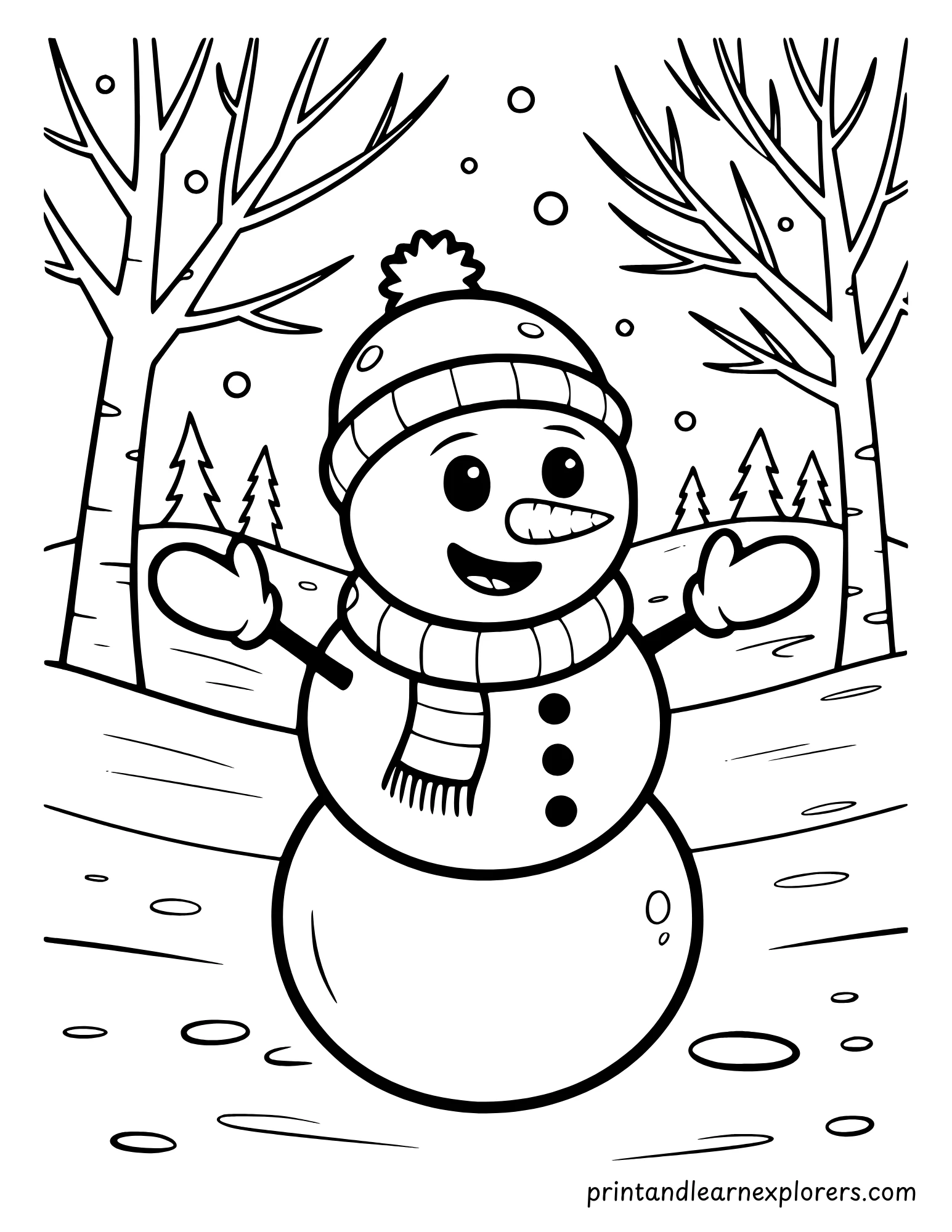 Snowman Coloring Page 4