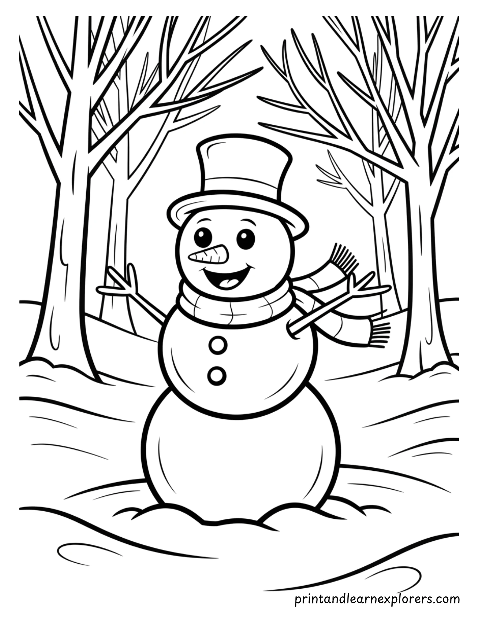 Snowman Coloring Page 5