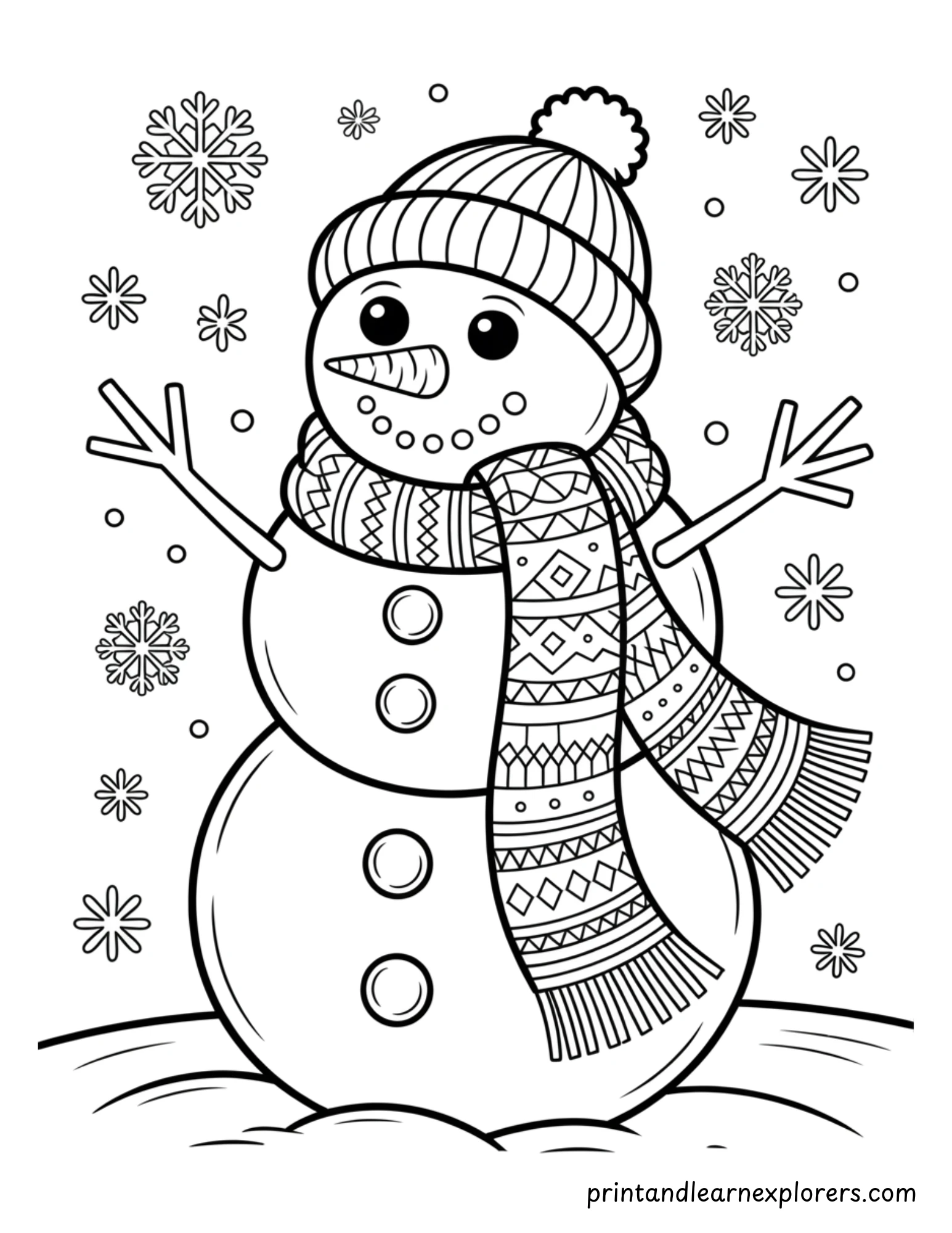 Snowman Coloring Page 6
