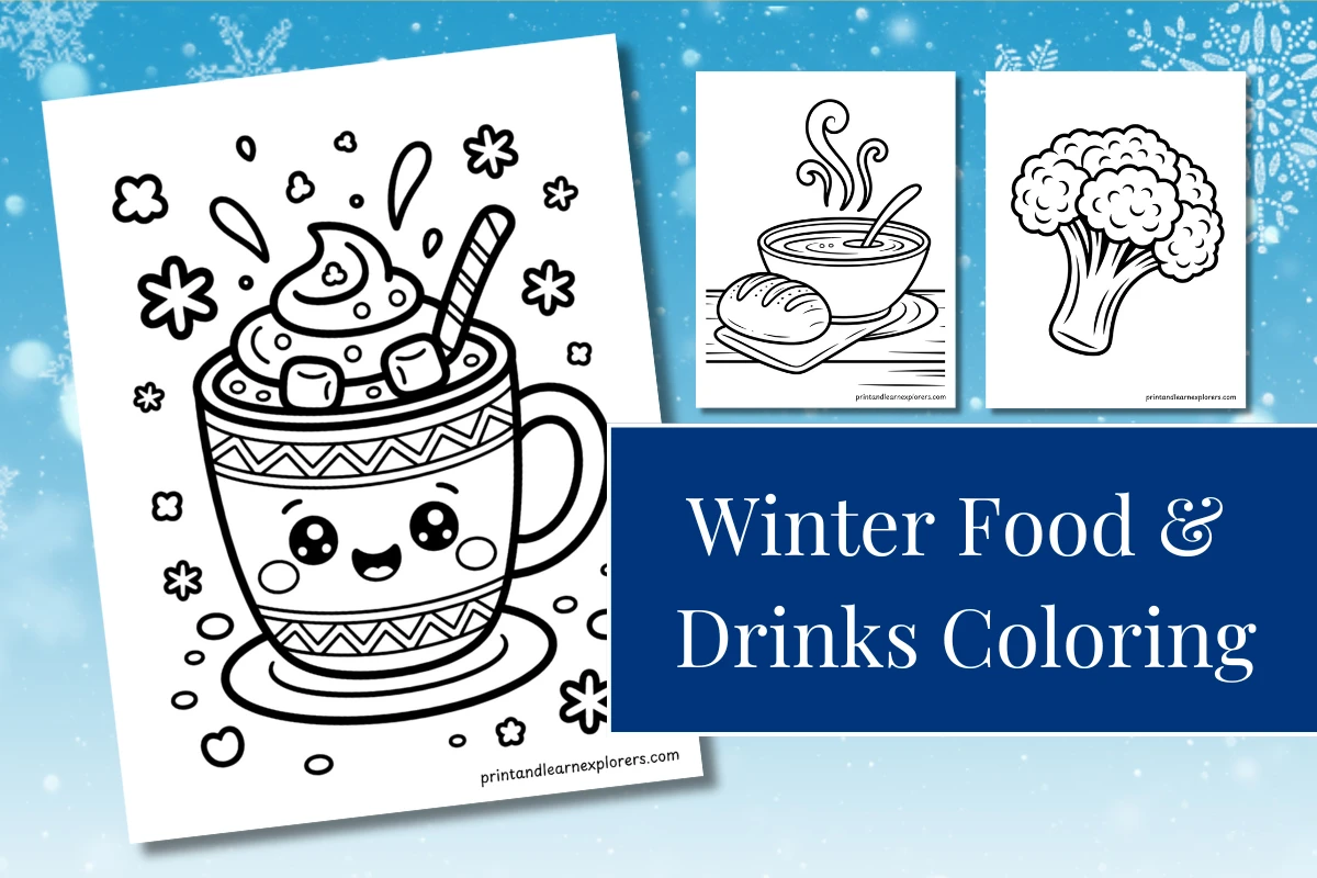 Winter food and drinks coloring